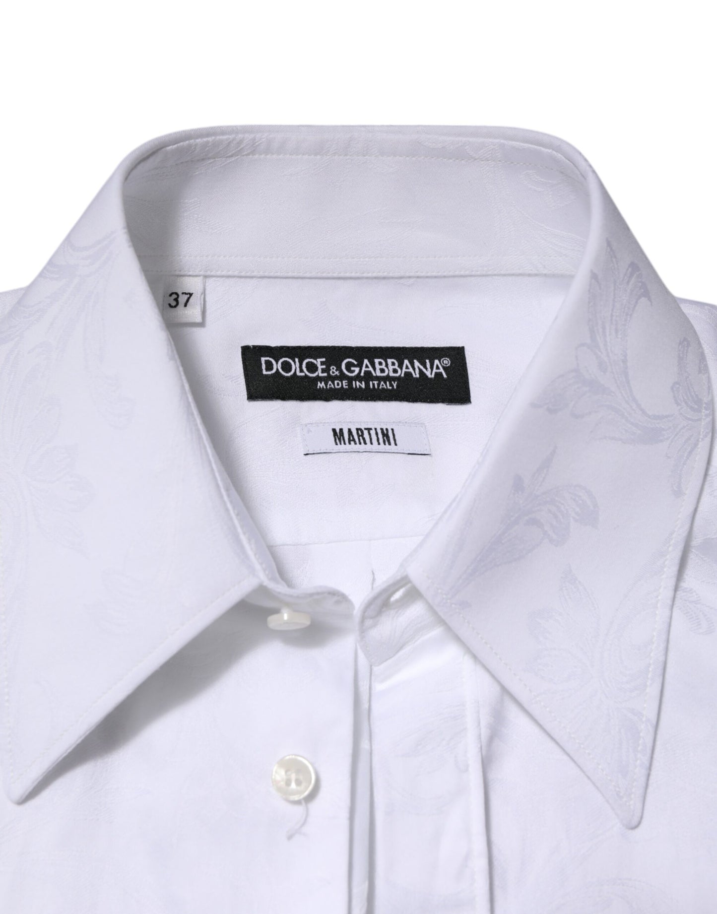 Chemise en jacquard à motif paisley MARTINI en coton blanc de Dolce & Gabbana