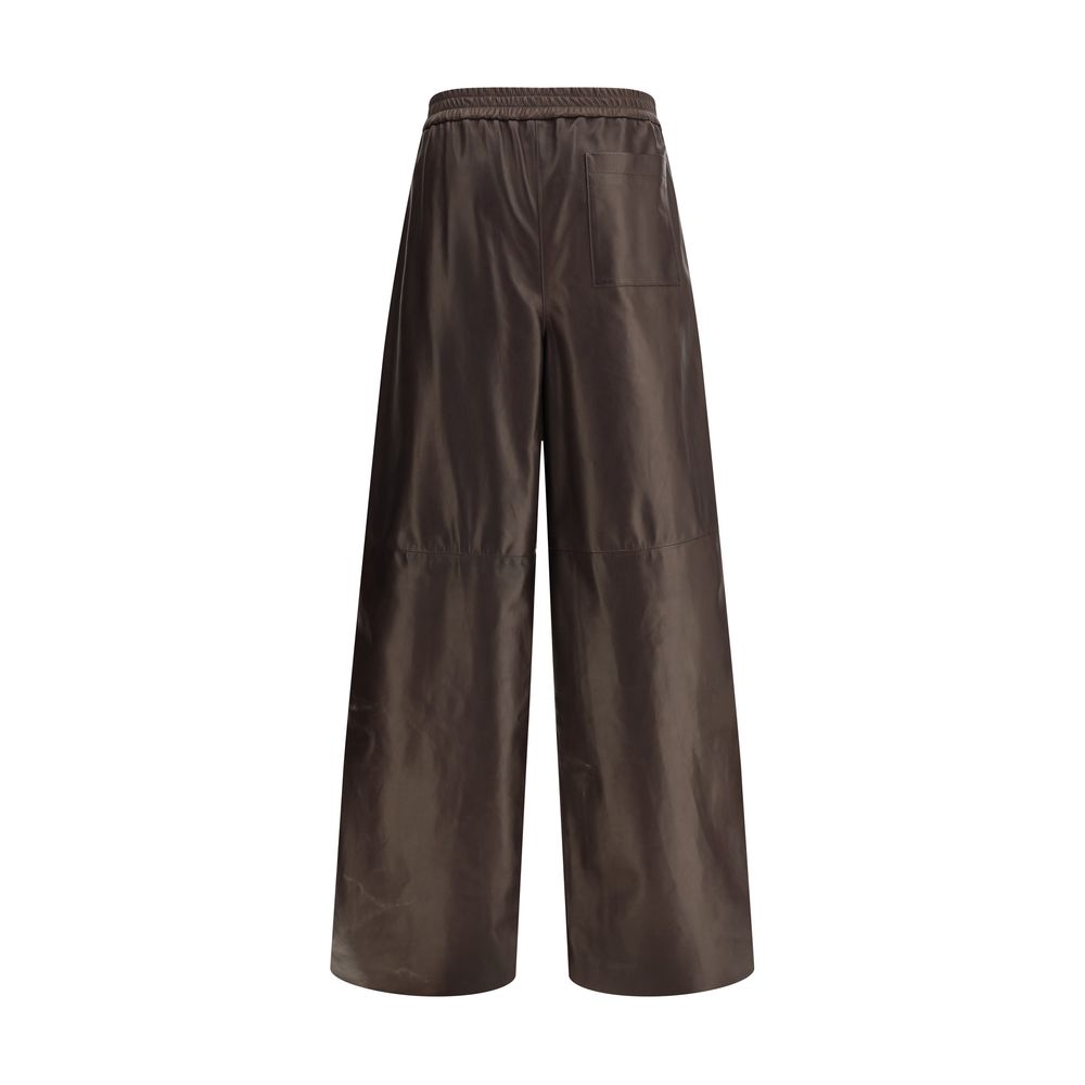 Pantalon en cuir de nappa d'agneau de Giorgio Armani