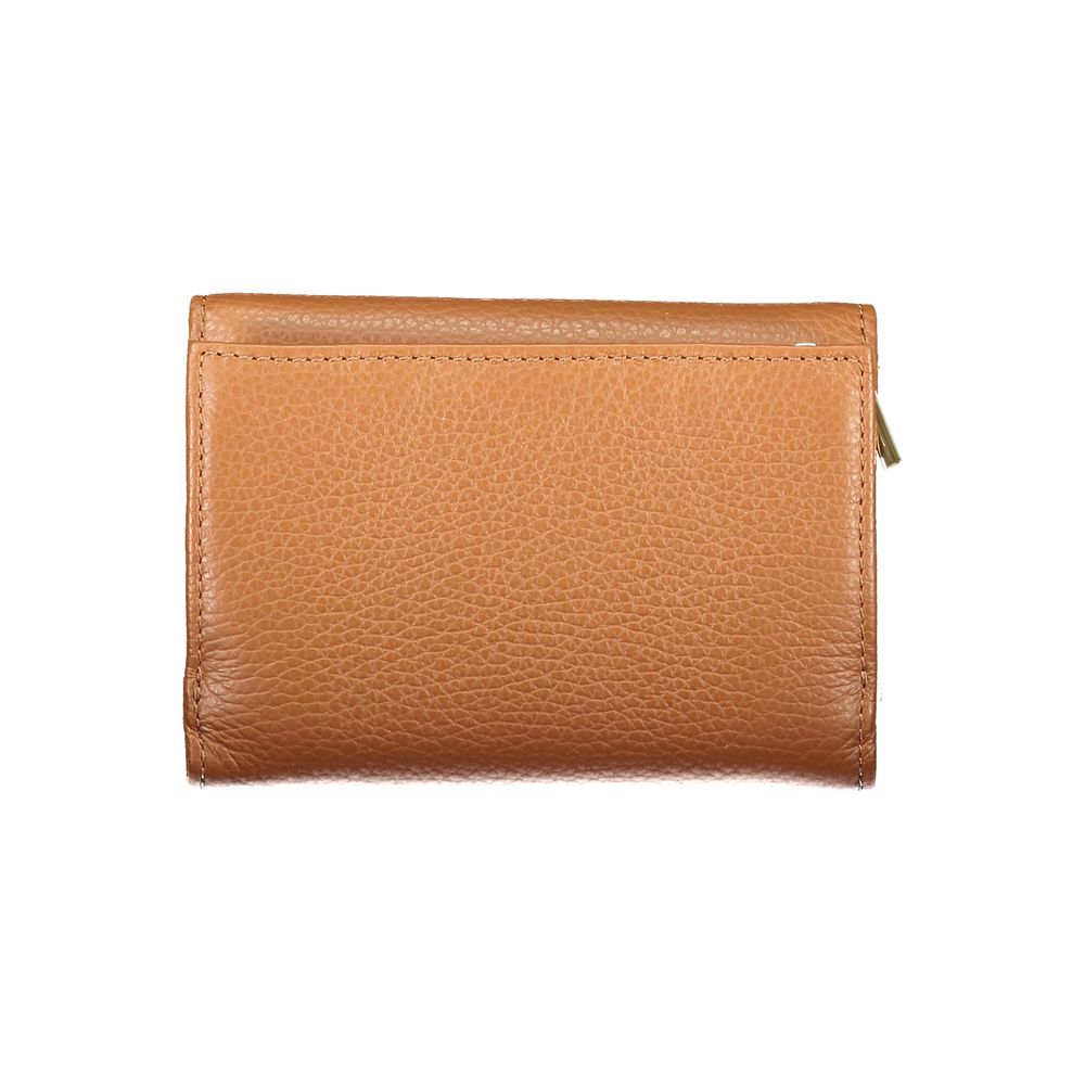 Portefeuille femme en cuir marron Coccinelle
