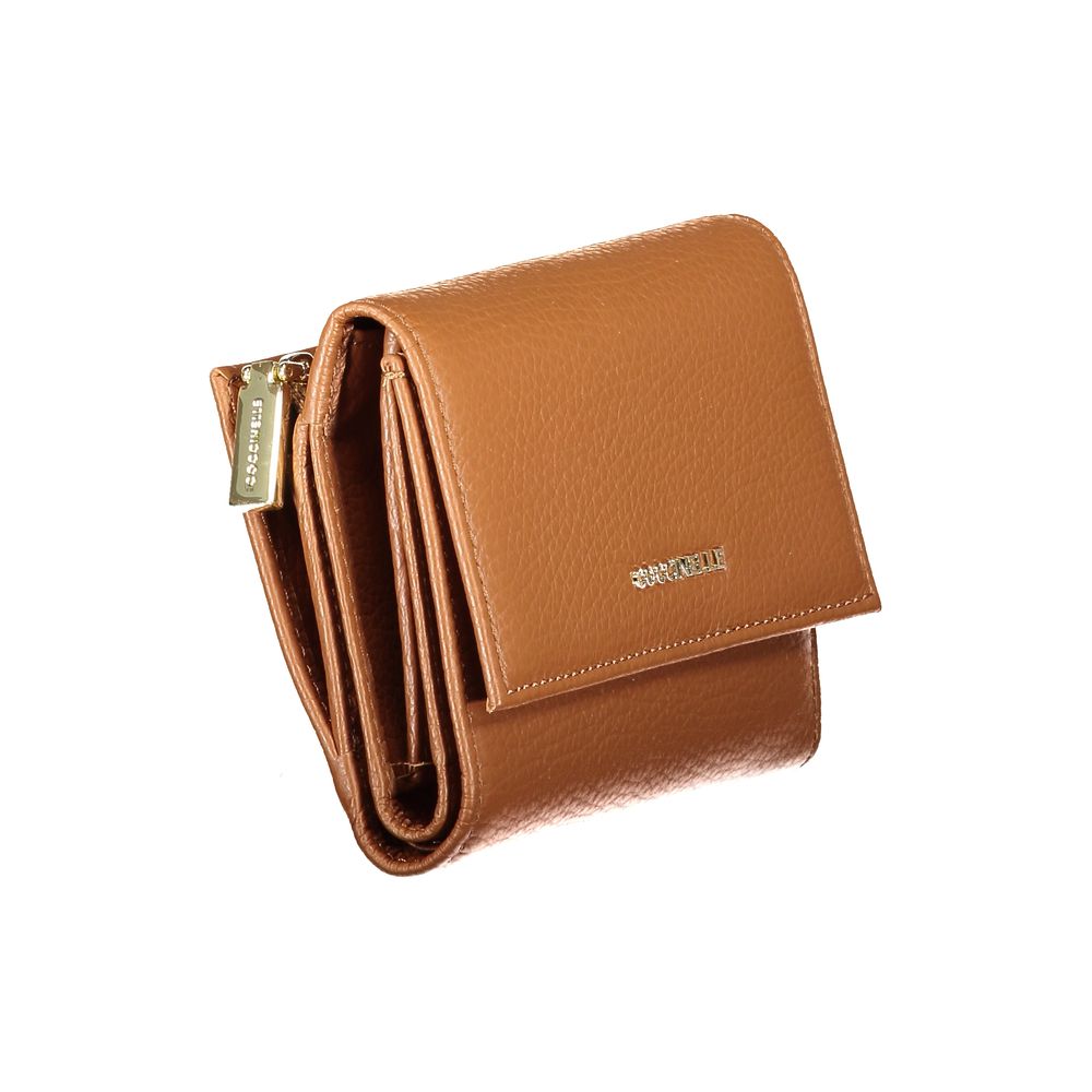 Portefeuille femme en cuir marron Coccinelle