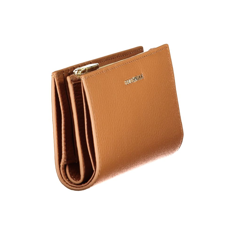 Portefeuille femme en cuir marron Coccinelle