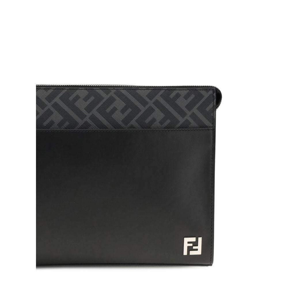 Fendi Leather FF canvas tas