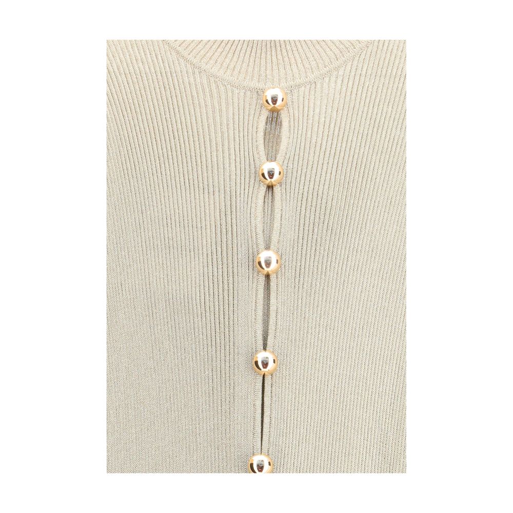 Self-Portrait Lurex gebreide lange jurk