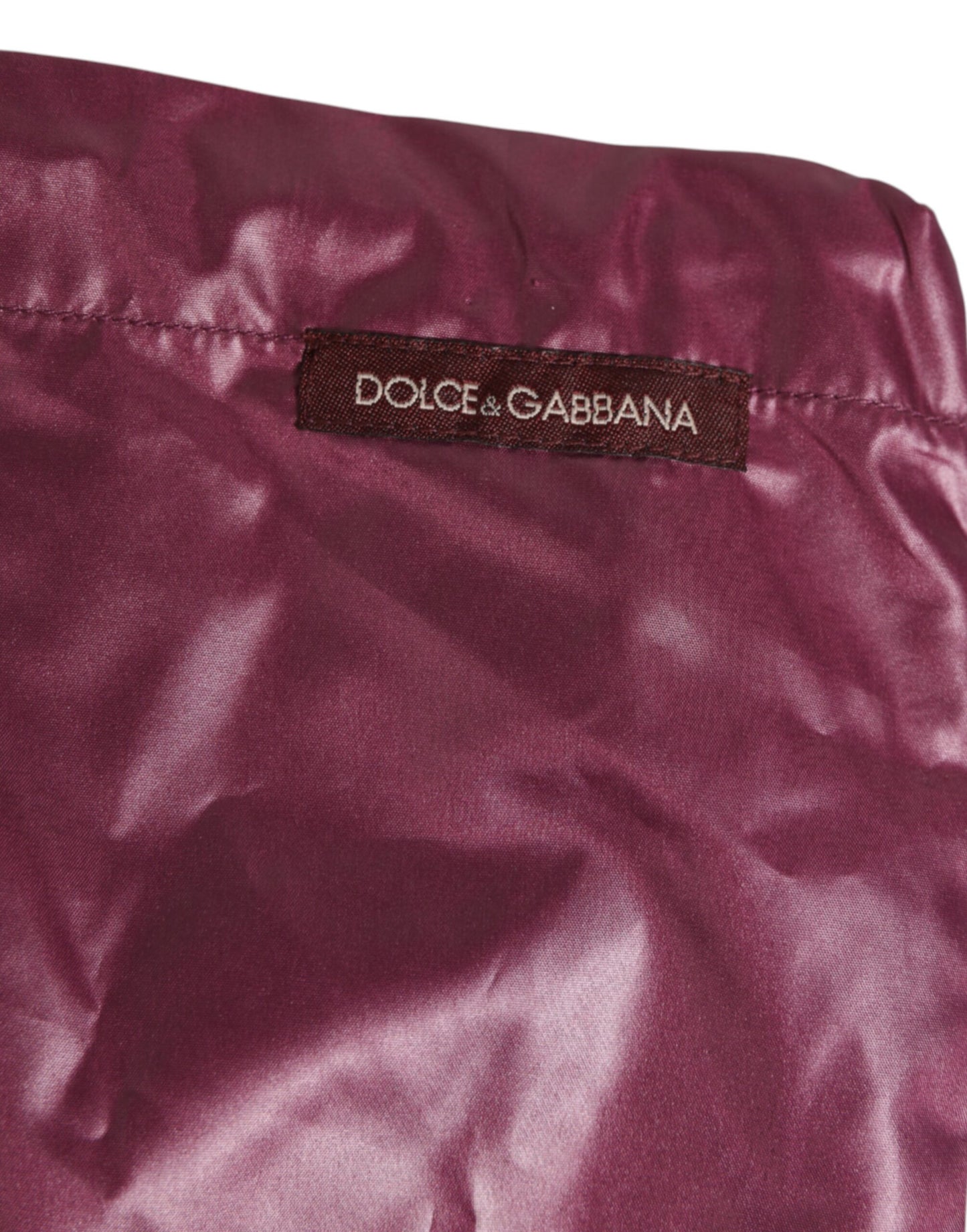Maillot de bain Dolce & Gabbana en polyester bordeaux avec blason estampé du logo