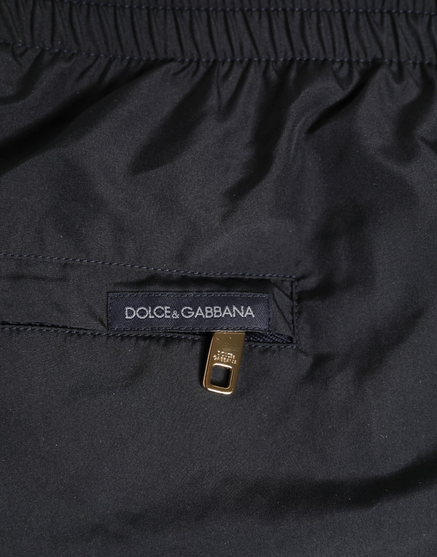 Dolce & Gabbana Black Nylon Side Logo Tape Shorts Swimwear