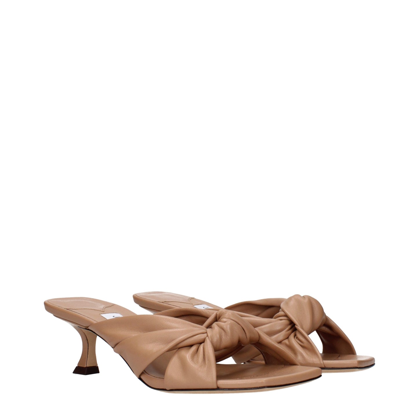Sandales plates en cuir beige de Jimmy Choo