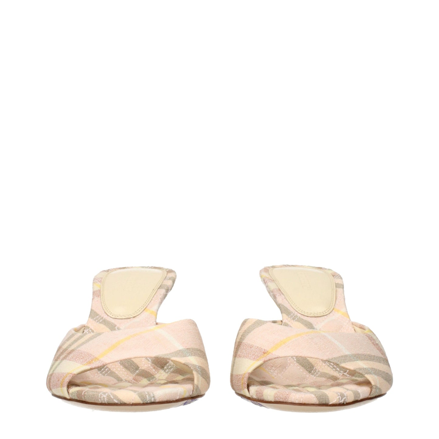 Sandales à talons aiguilles en tissu rose Burberry
