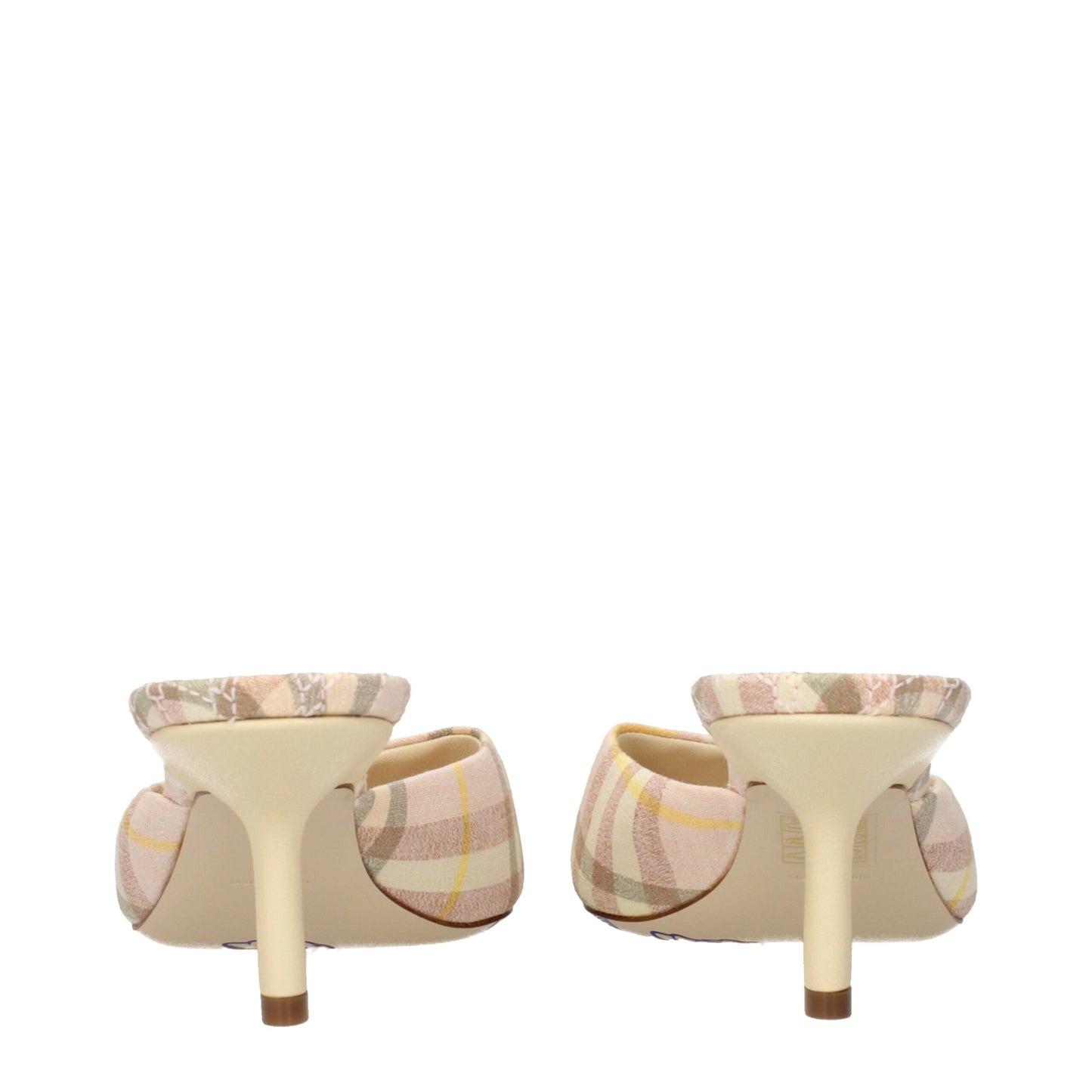 Sandales à talons aiguilles en tissu rose Burberry