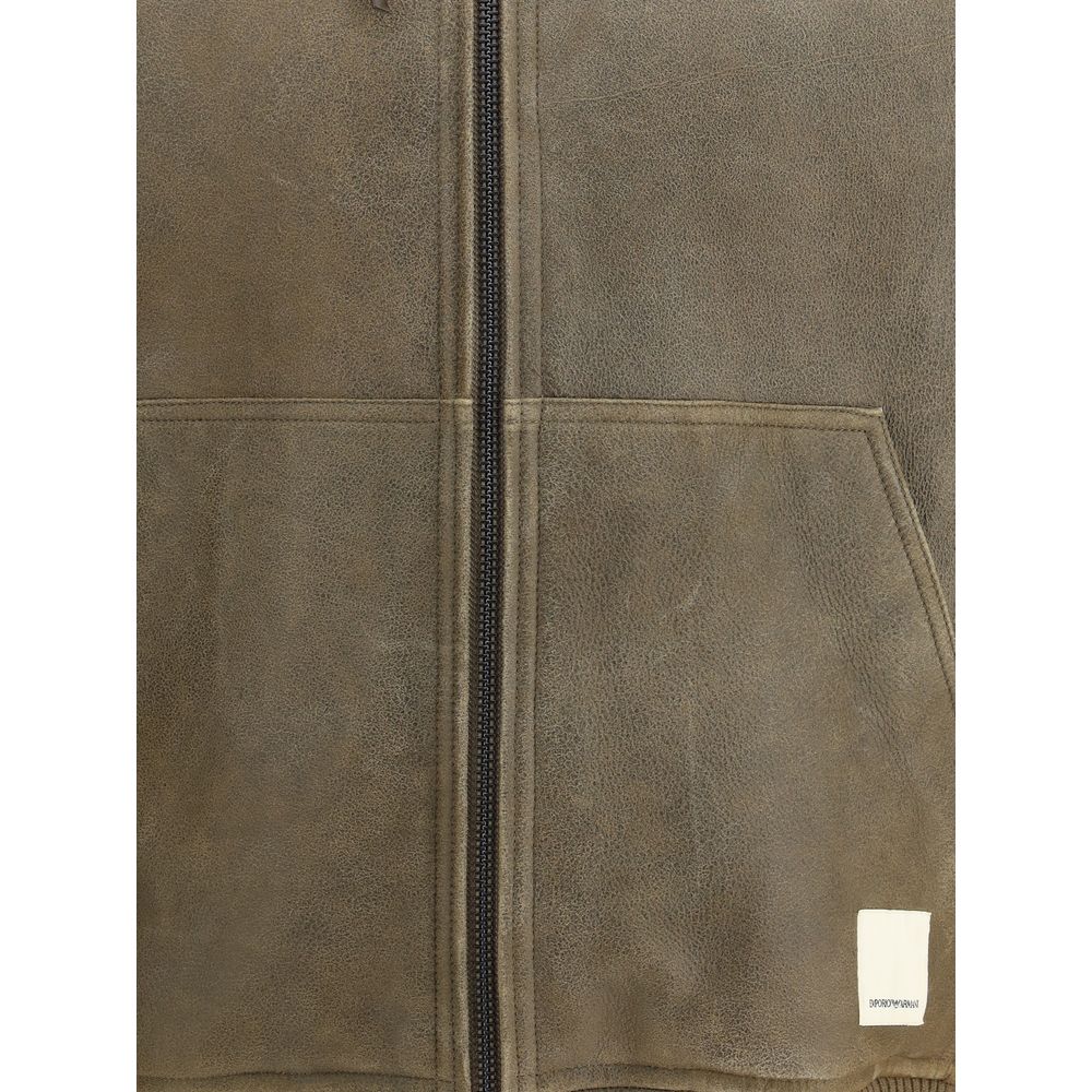 Bomber en cuir Emporio Armani