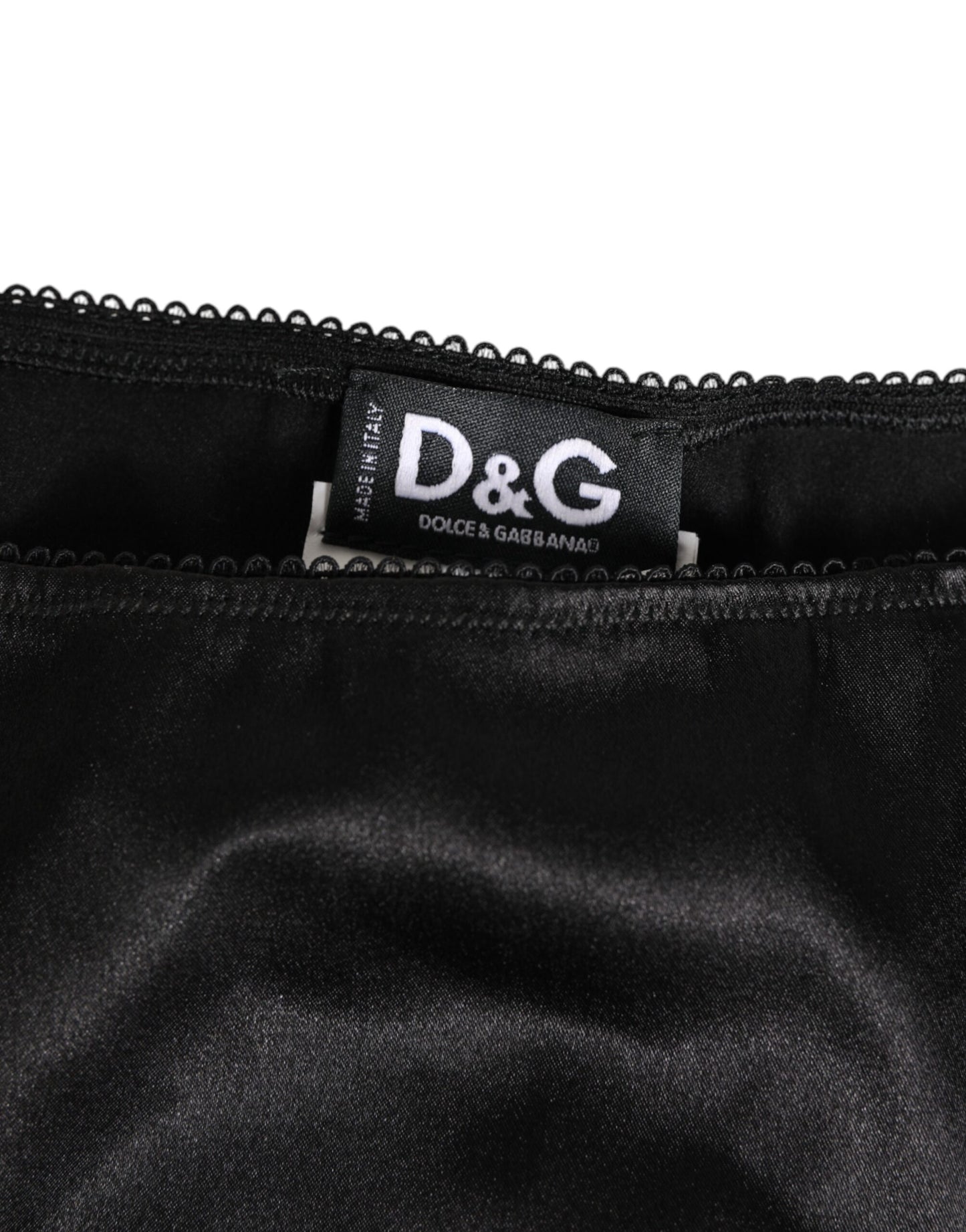 Culotte slip en satin noir extensible Dolce & Gabbana - Lingerie femme