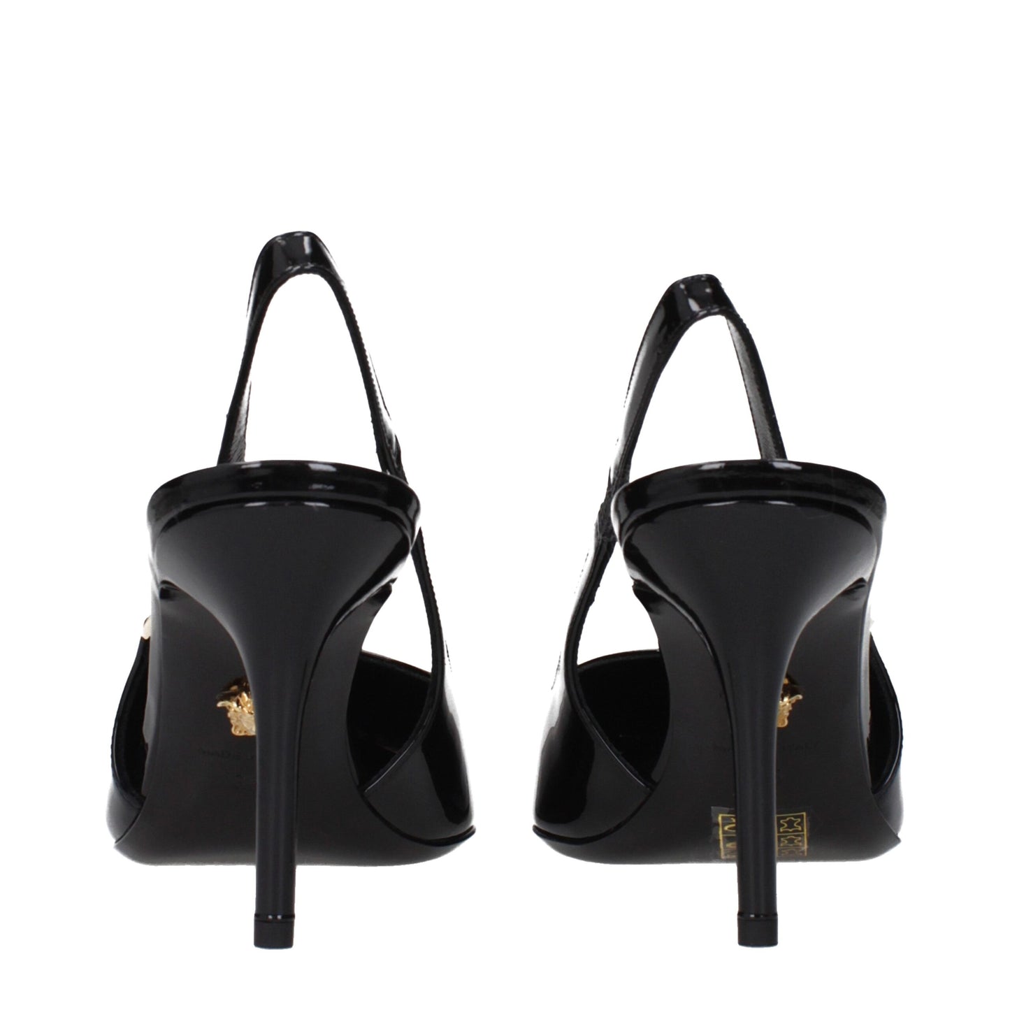 Escarpins à talons hauts en cuir noir Versace