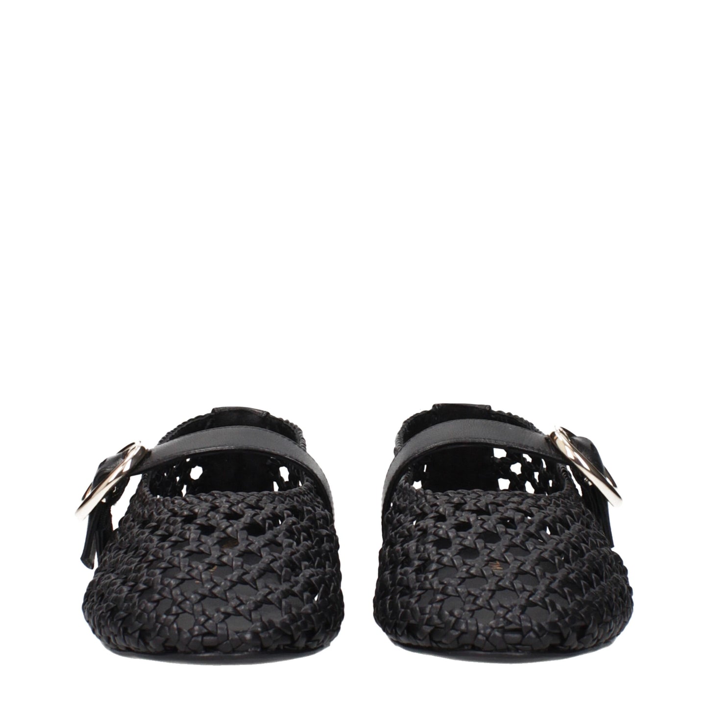 Zwarte leren balletpumps van Stuart Weitzman