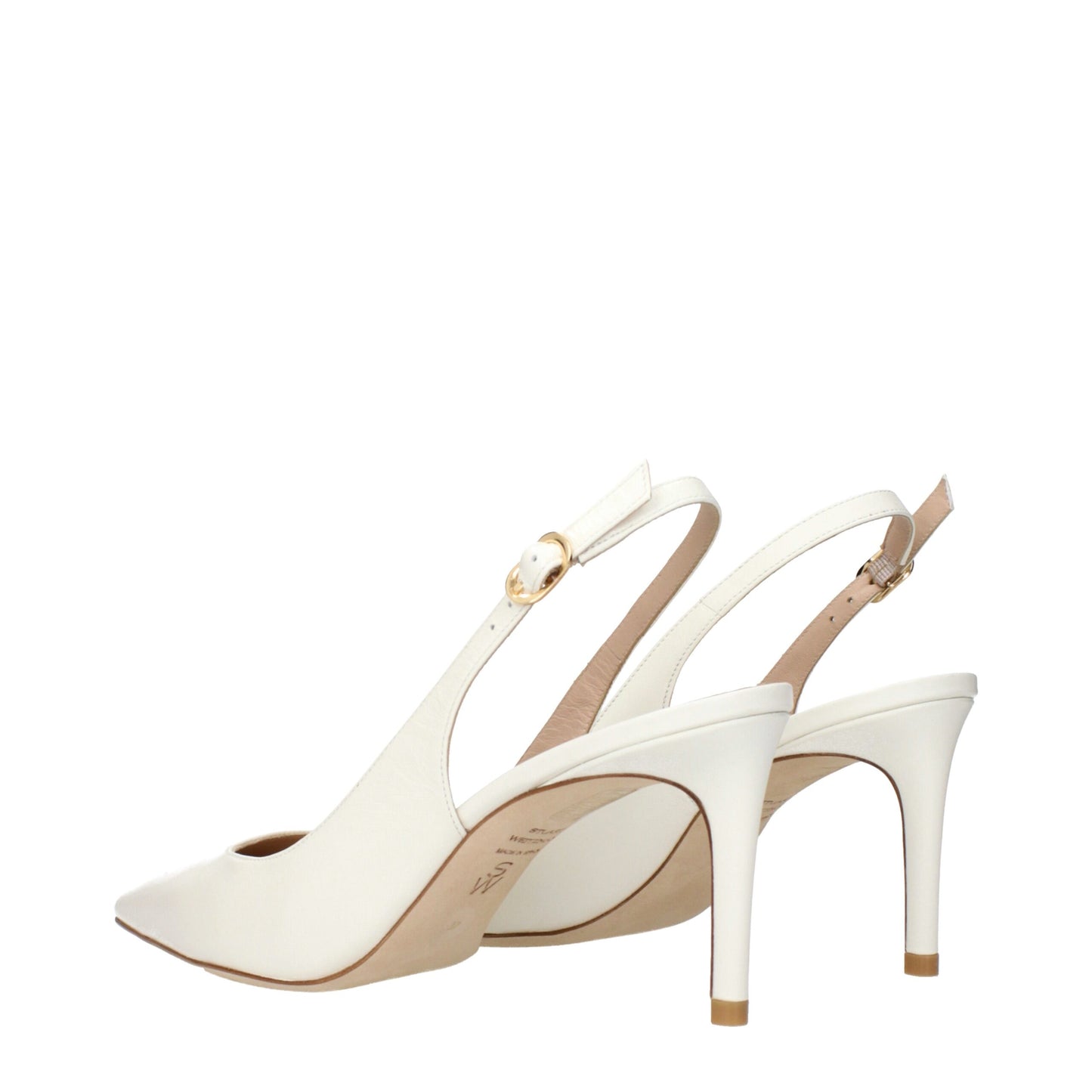 Escarpins à talons hauts en cuir beige de Stuart Weitzman