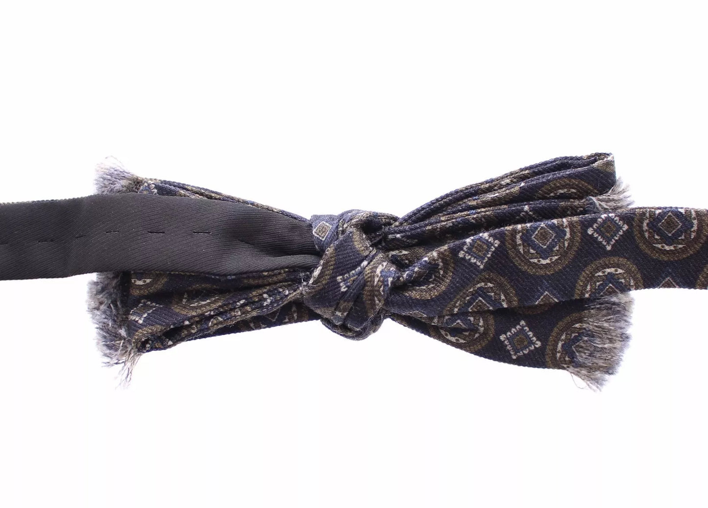 Papillon en soie bleue à motifs baroque Fantasi, Dolce & Gabbana.