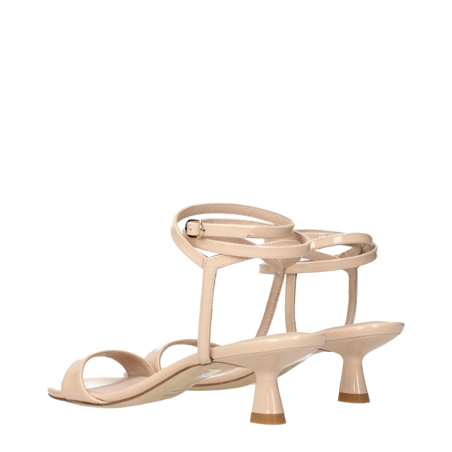 Stuart Weitzman beige leren stiletto hakken sandalen