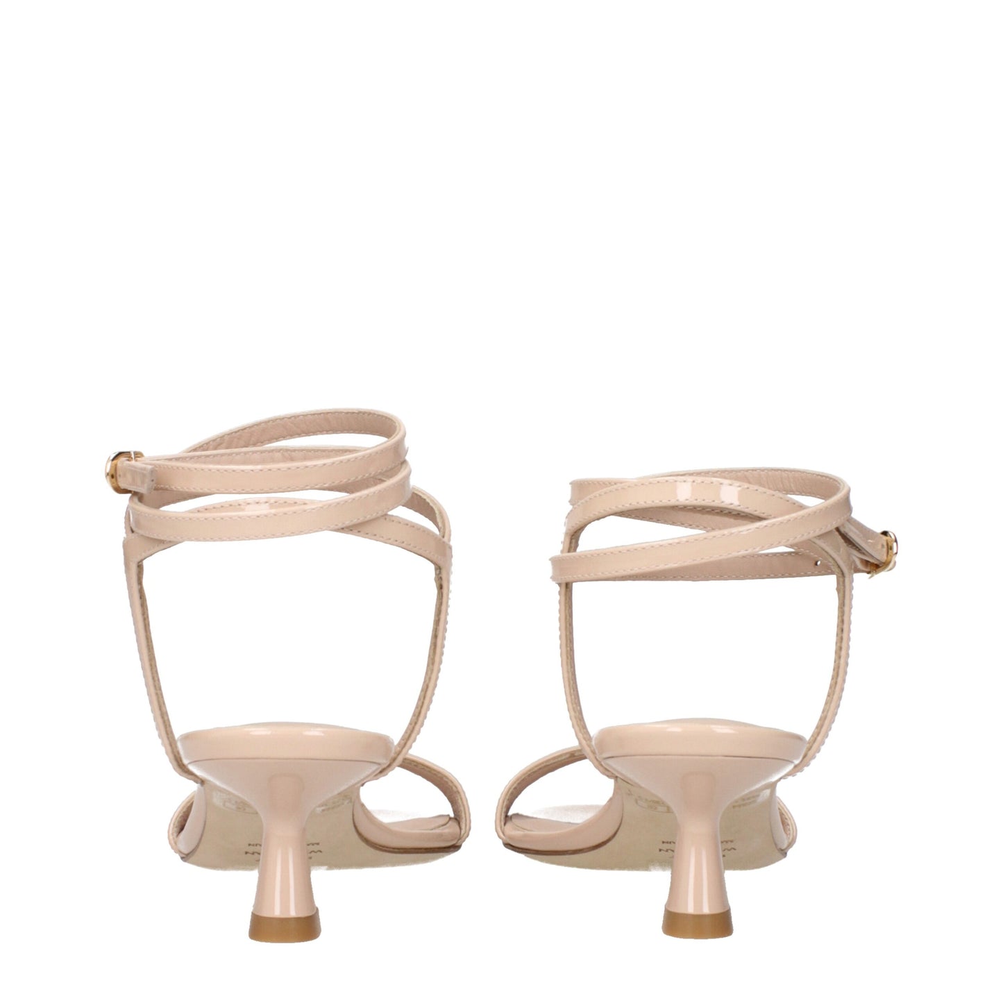 Stuart Weitzman beige leren stiletto hakken sandalen