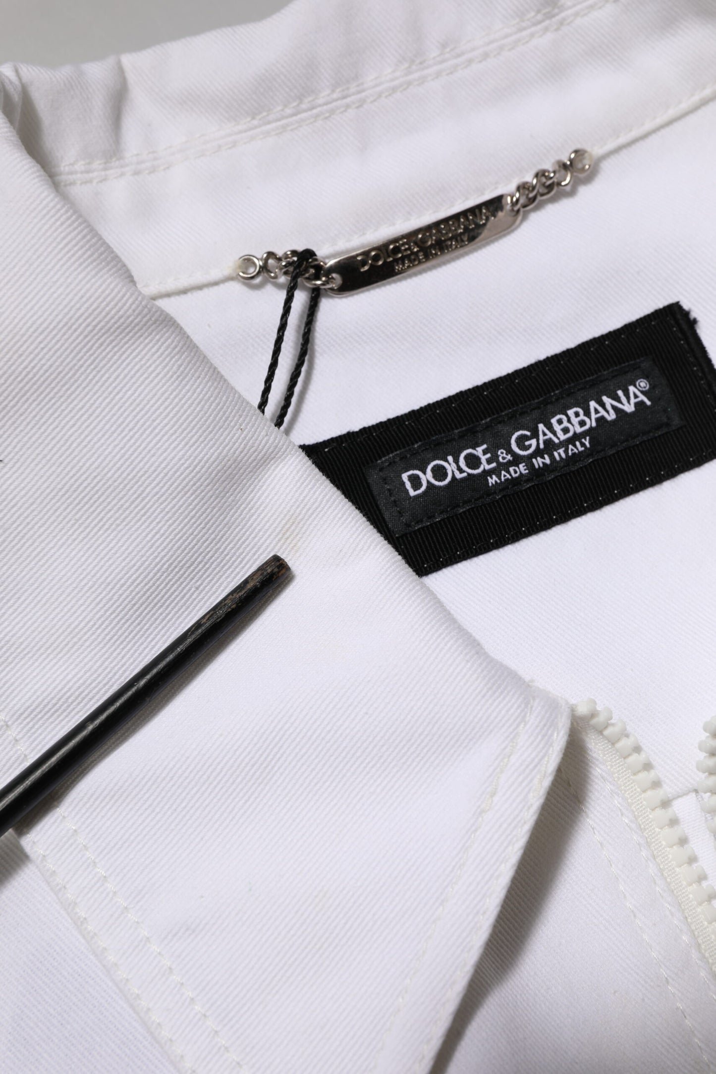 Combinaison pantalon utilitaire à fermeture éclair avec patch code-barres blanc de Dolce & Gabbana