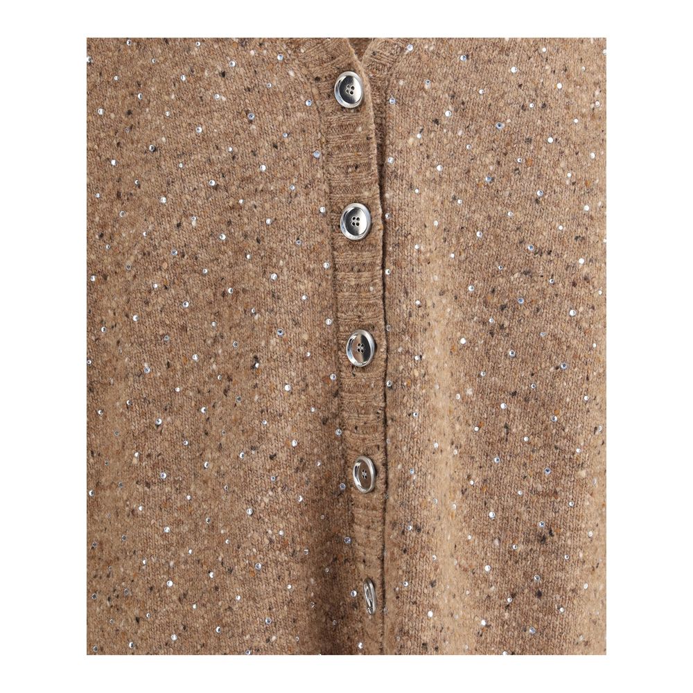 PINKO Bouclé stof Cardigan met strass steentjes