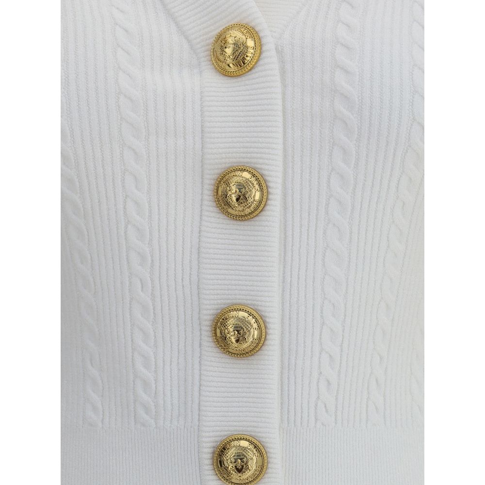 Cardigan côtelé et tressé de Balmain