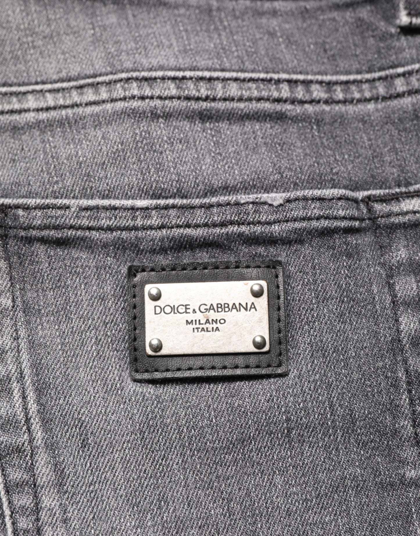 Jean slim en denim gris délavé Dolce & Gabbana