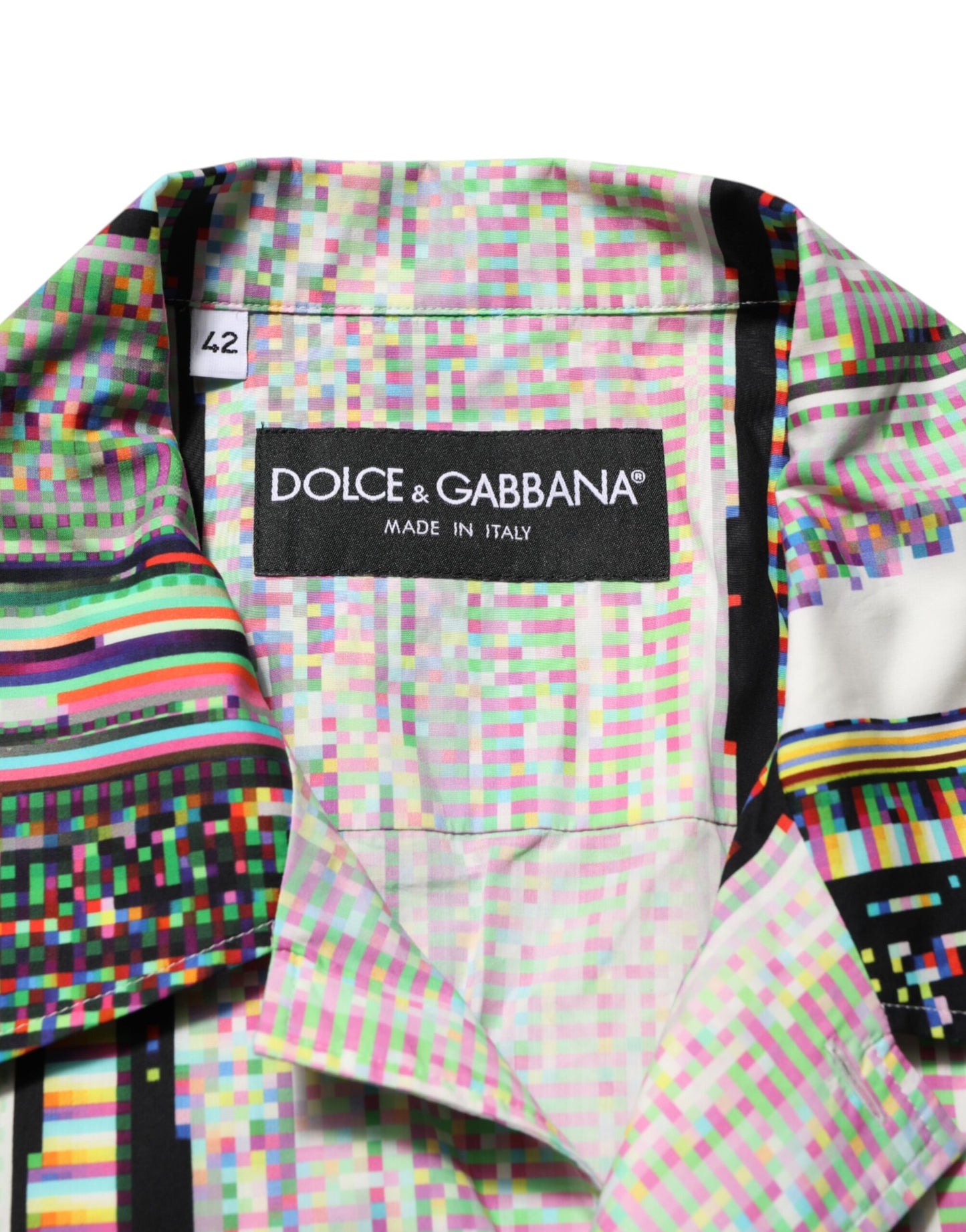 Chemise décontractée à col graphique multicolore Dolce & Gabbana