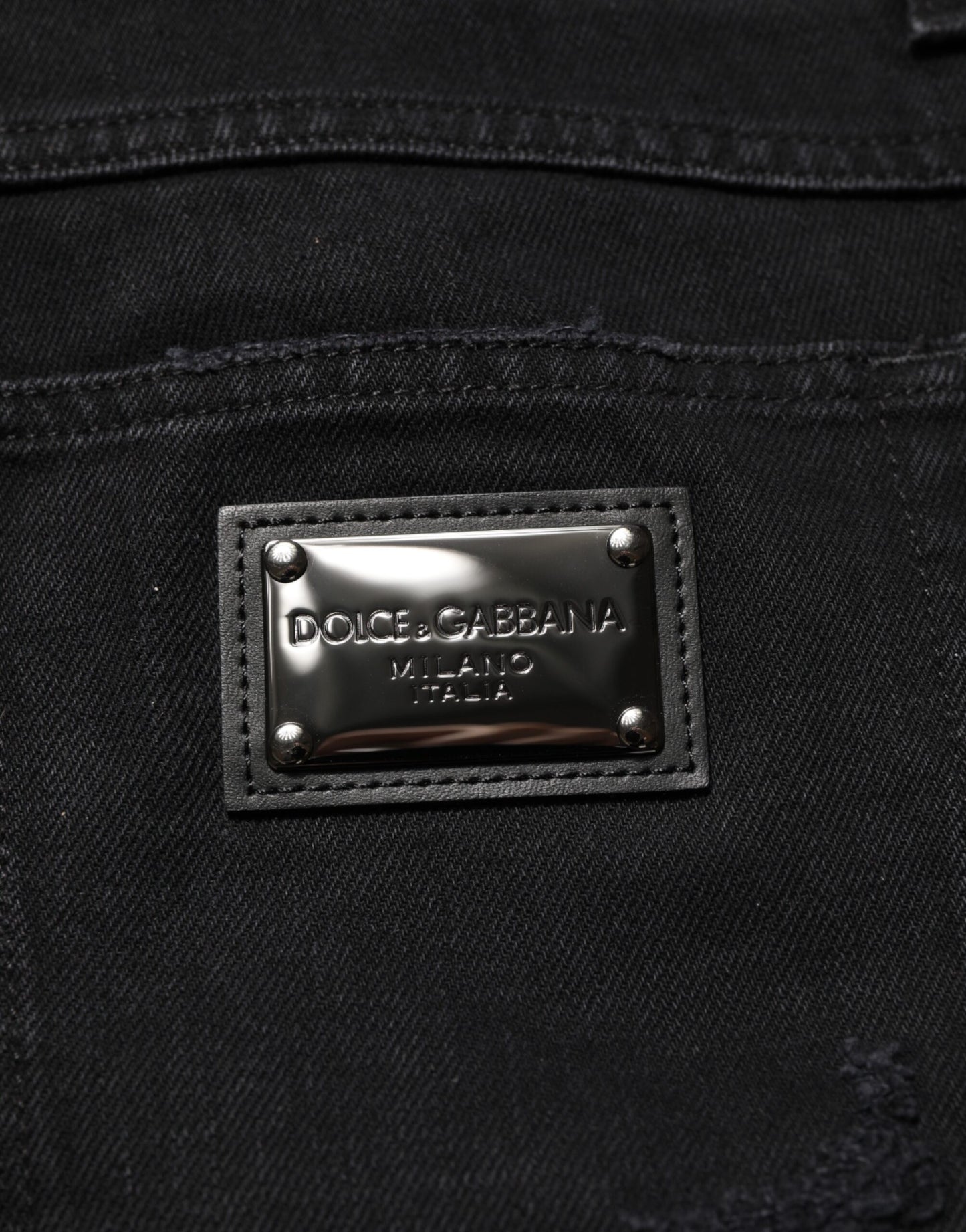 Jean Dolce & Gabbana en coton noir, coupe droite, pour homme