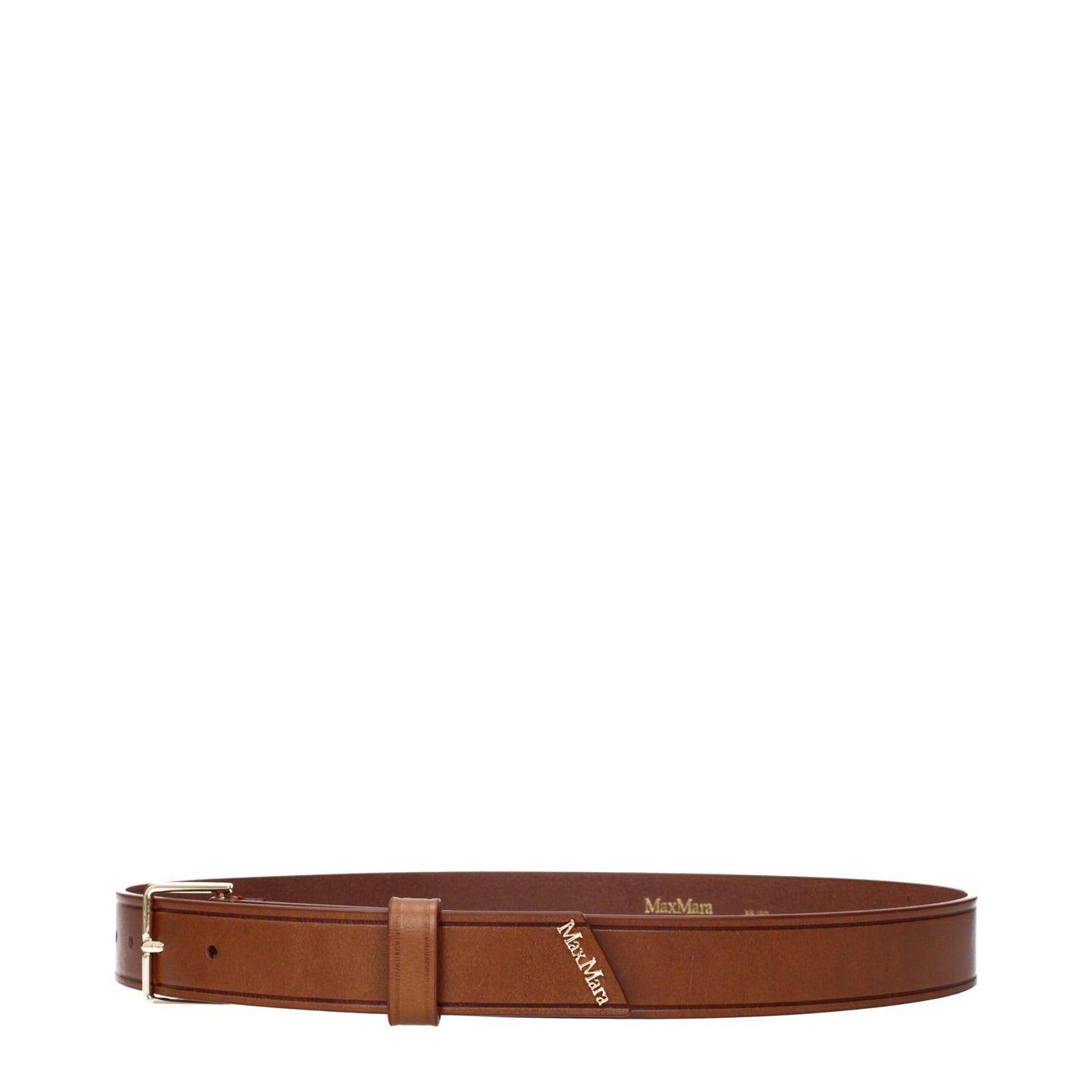 Max Mara Bruine Lederen Normale Ceinturen