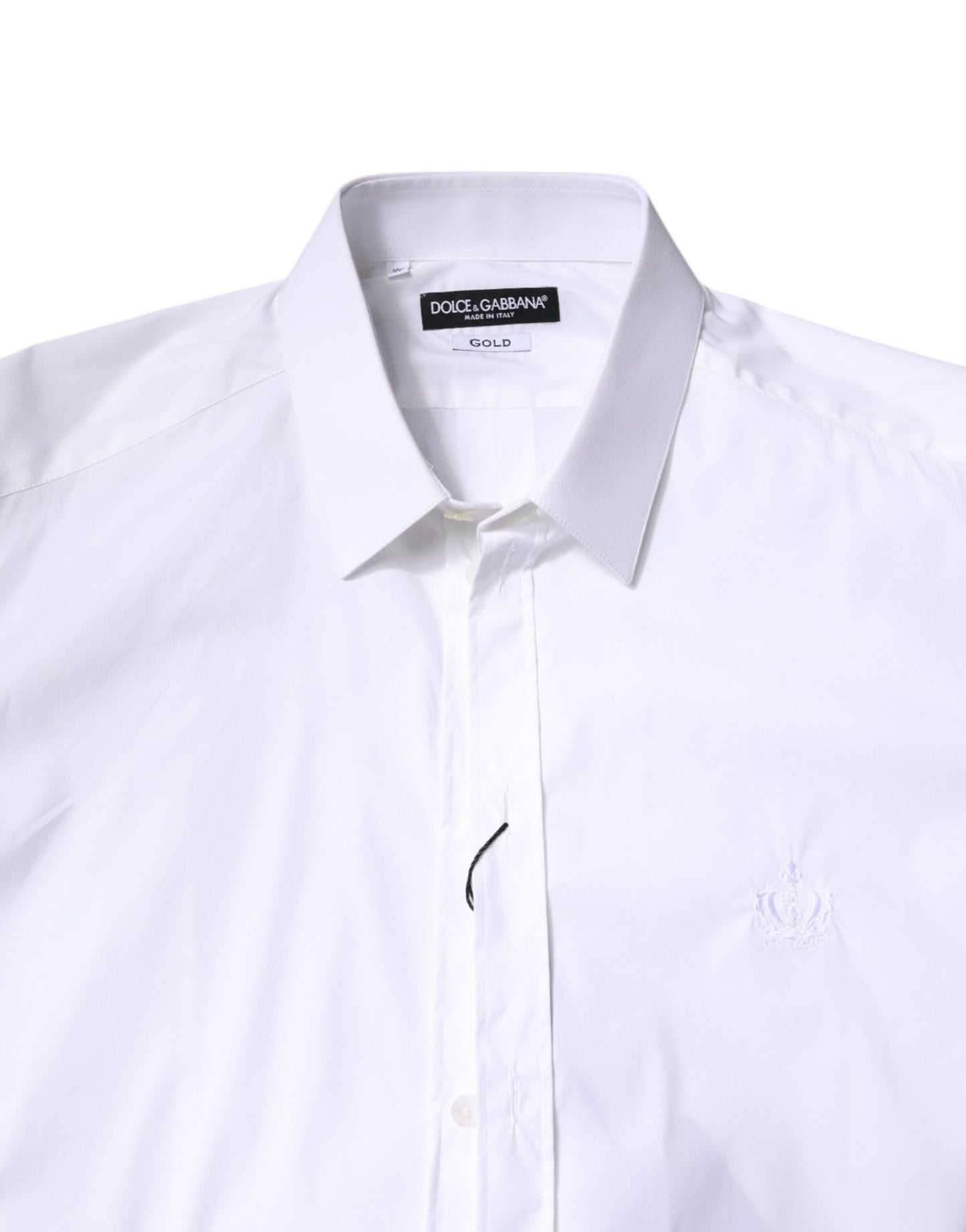 Chemise habillée Dolce & Gabbana blanche en coton à col doré