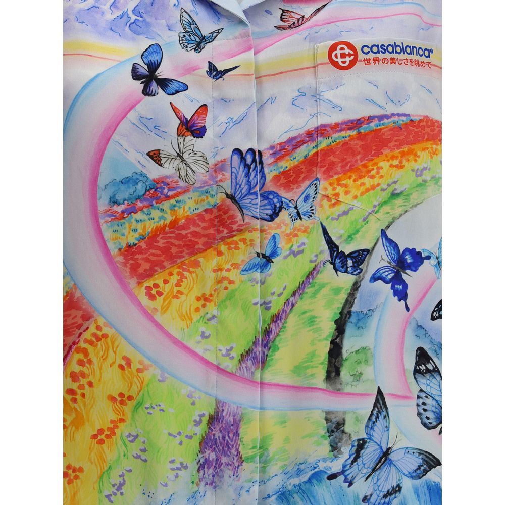 Casablanca Leraar Vlinderlandschap Shirt met korte mouwen