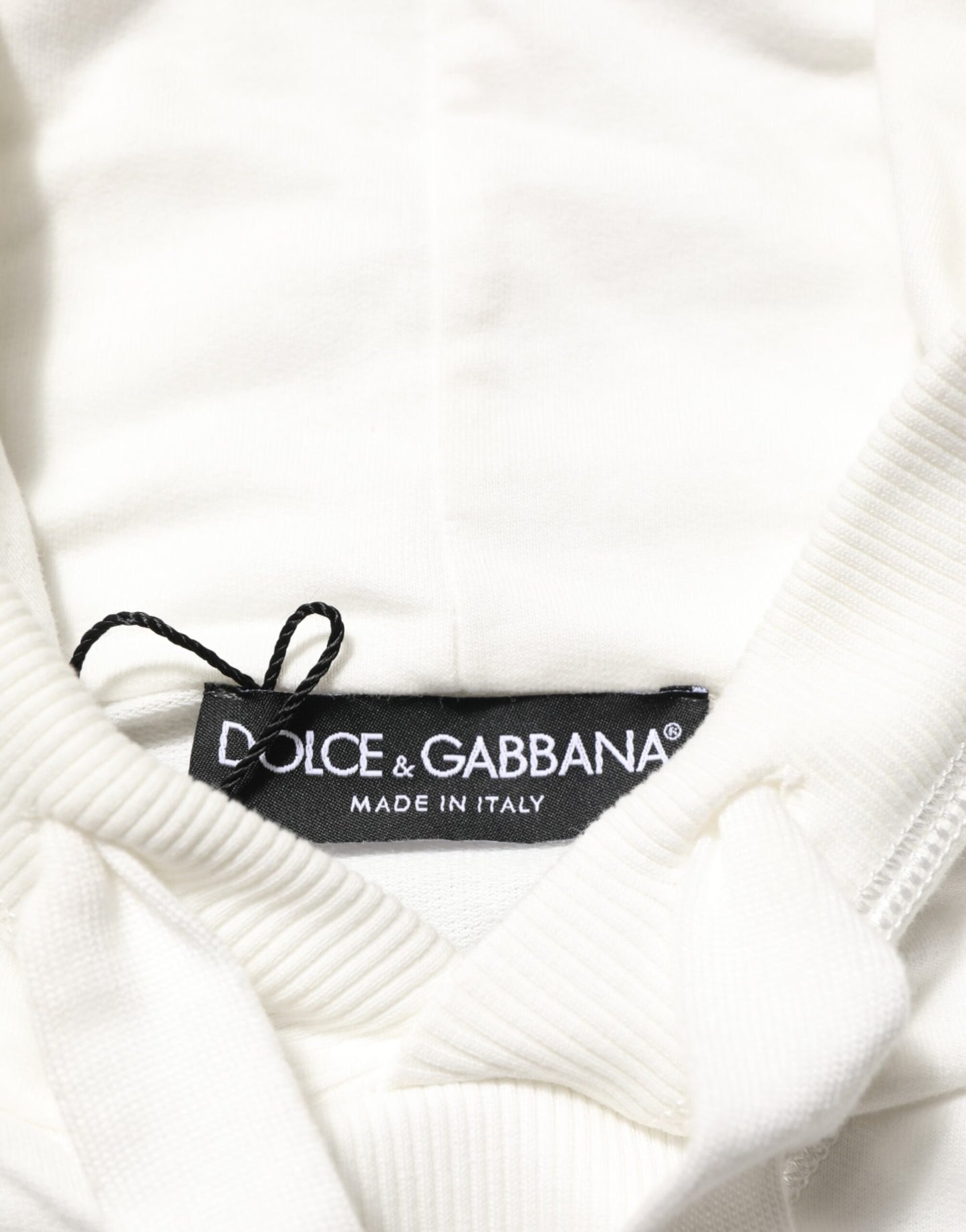 Sweat à capuche en coton blanc cassé avec panda Dolce & Gabbana