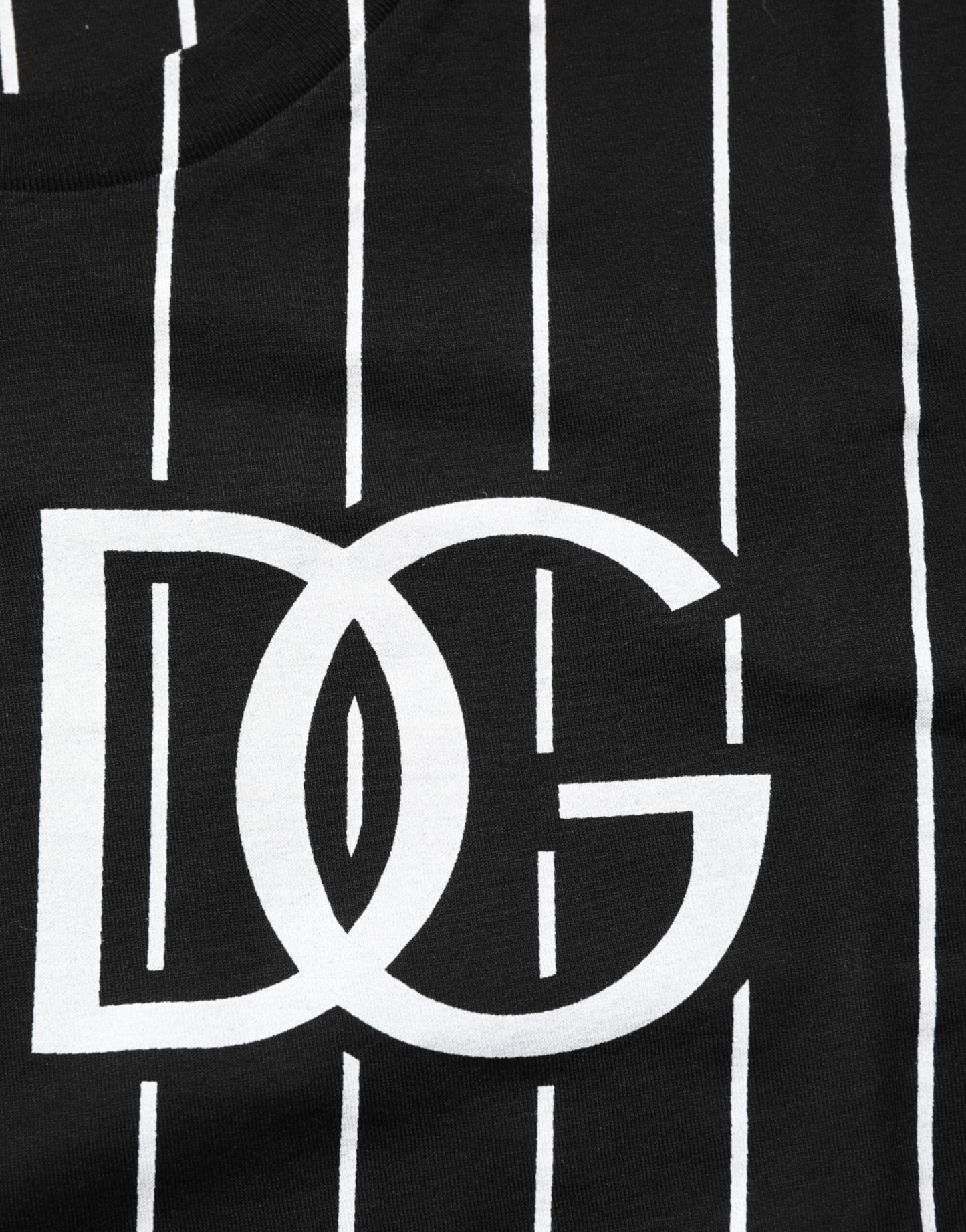 T-shirt en coton noir à pois et col rond de Dolce & Gabbana