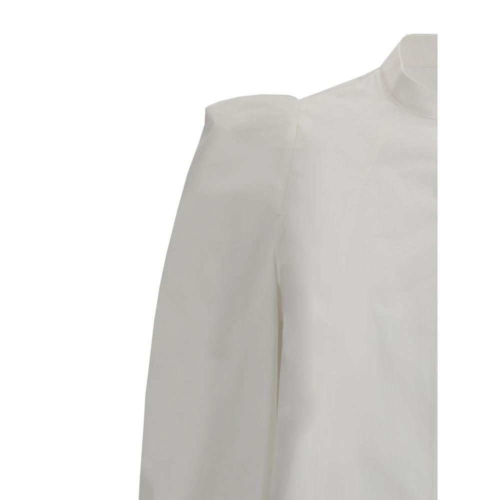 Chemise blanche à col mandarin d'Alexander McQueen