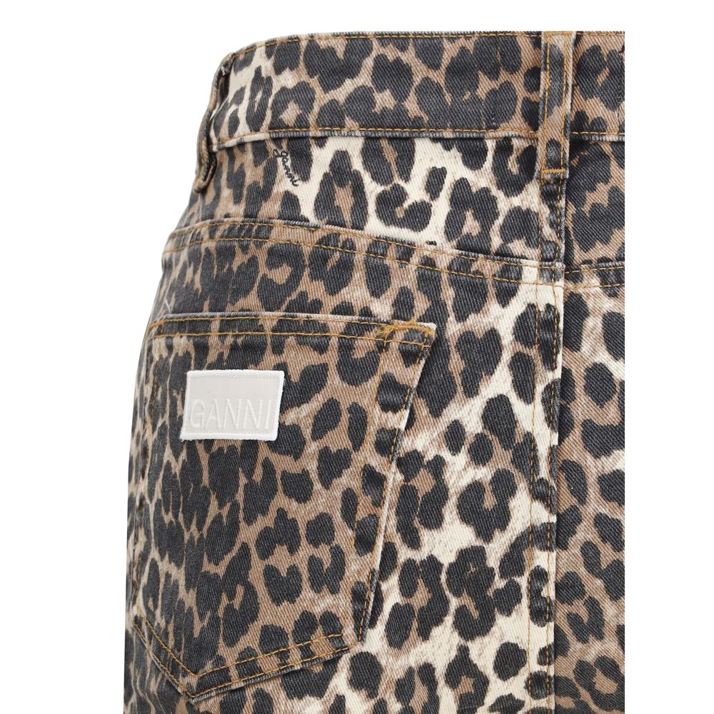 Pantalon à imprimé animal Ganni
