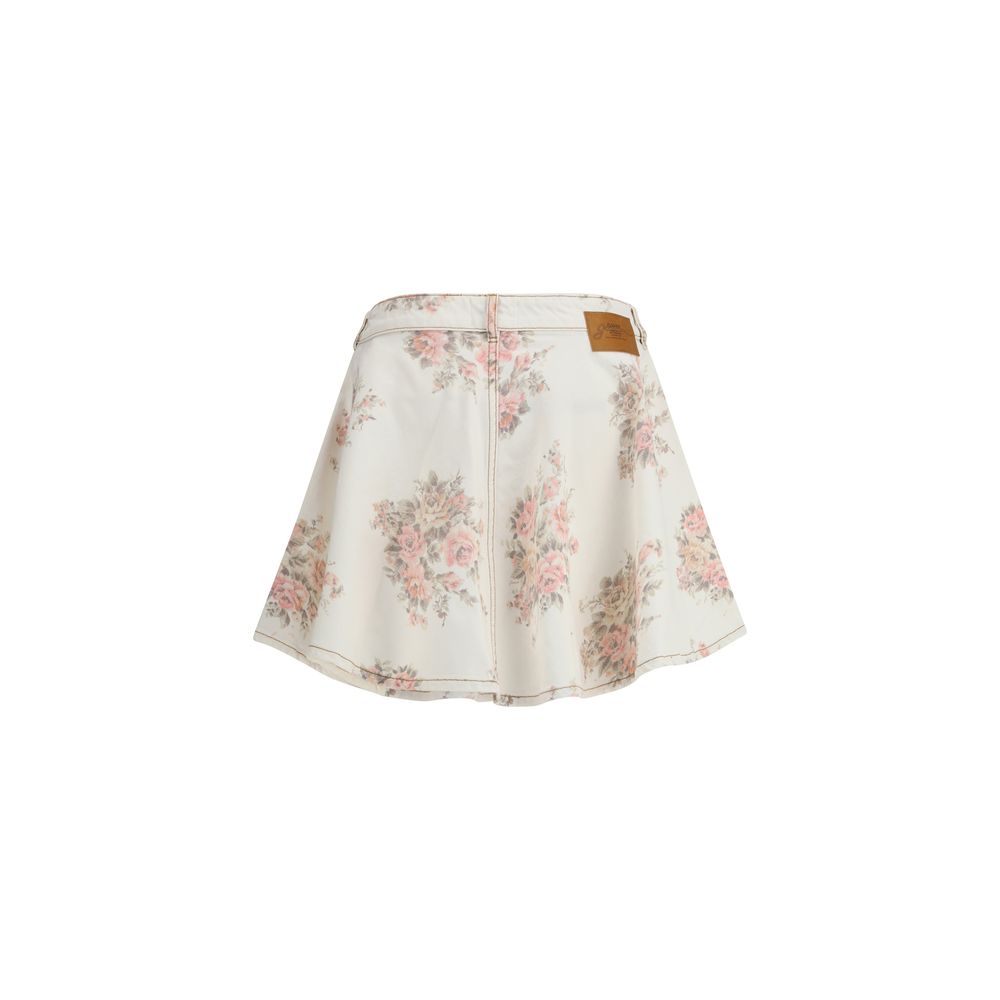 Jupe mini en jean à imprimé floral de Ganni