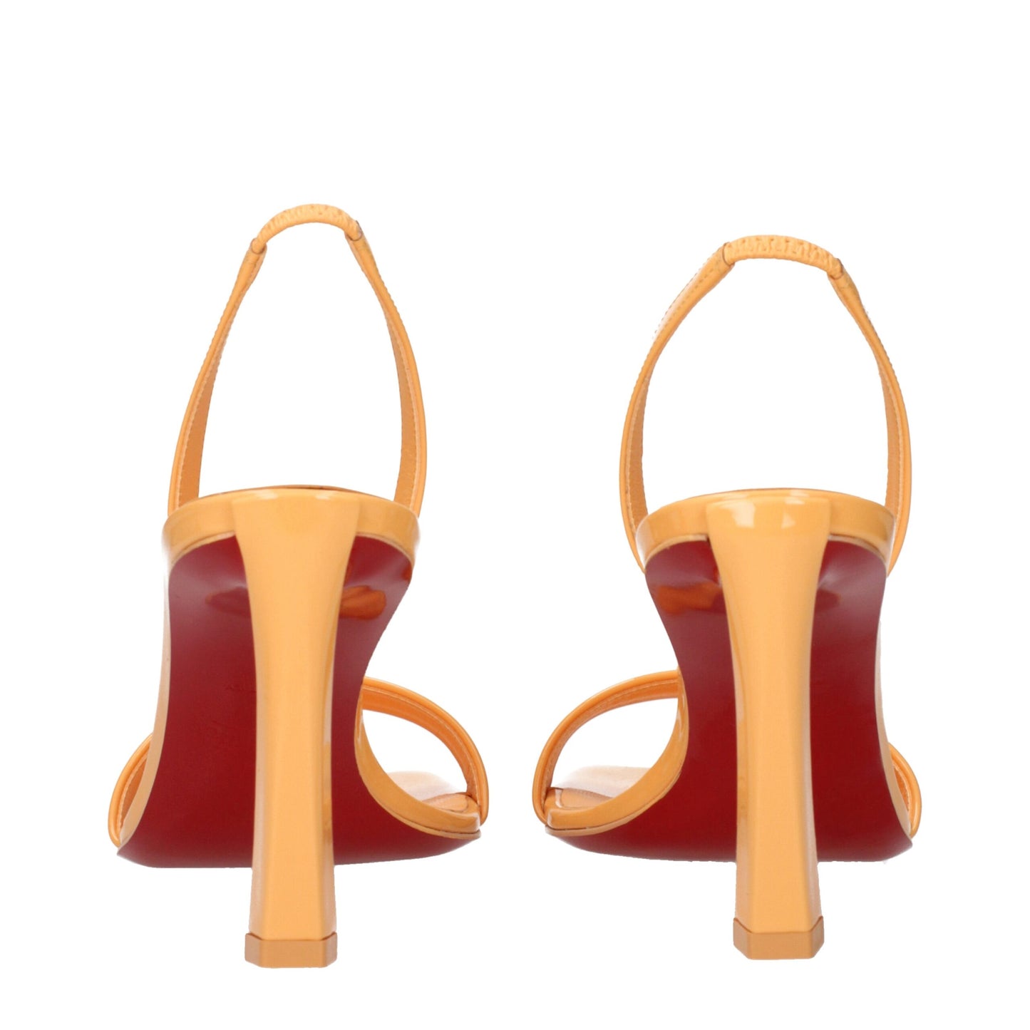 Sandales à talons aiguilles en cuir orange de Christian Louboutin