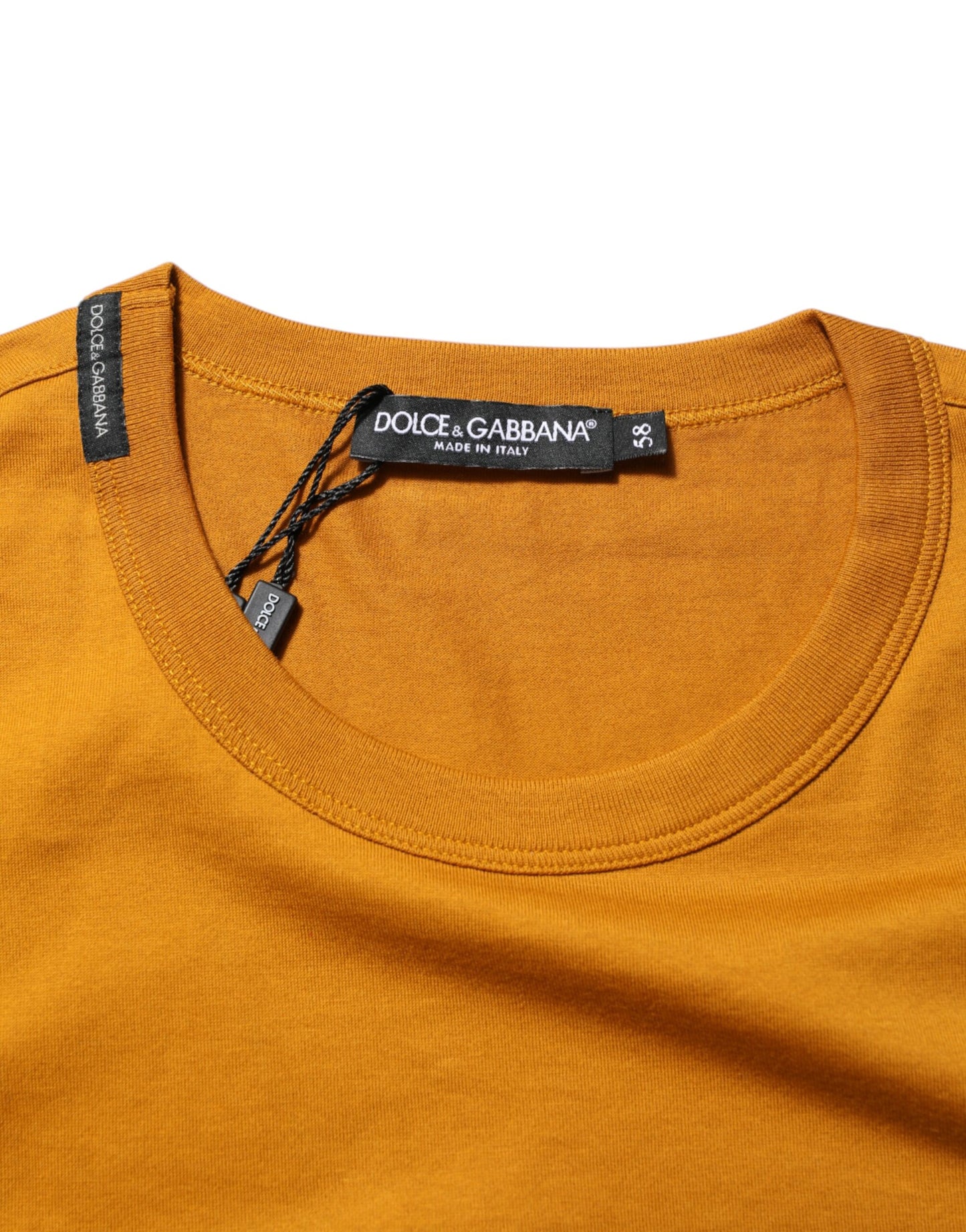 T-shirt Dolce & Gabbana marron doré à col rond et manches courtes
