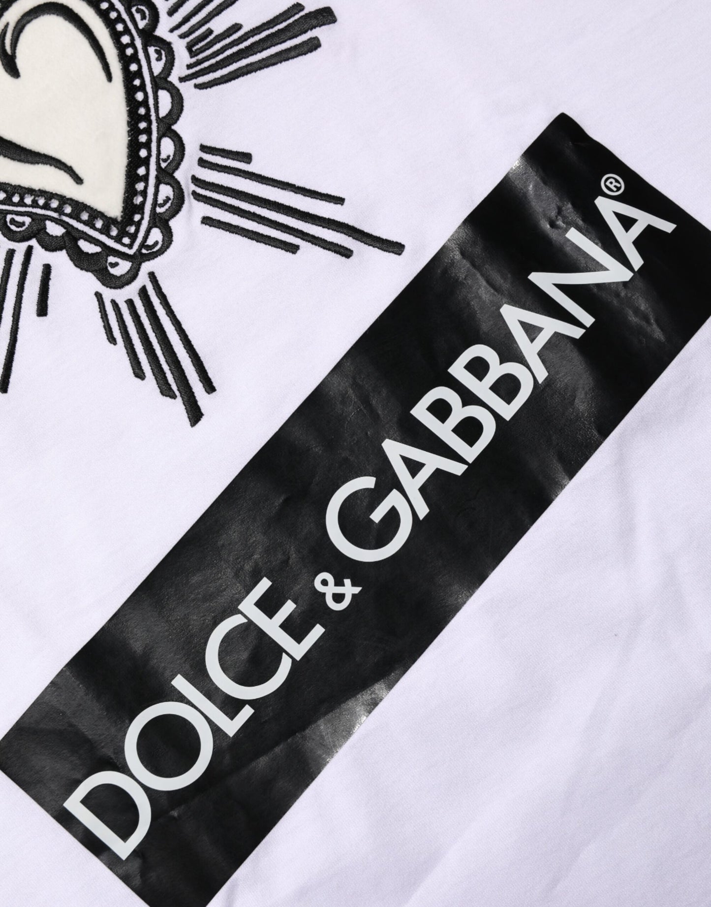 Dolce & Gabbana White Sacred Heart Short Sleeve Men T-shirt