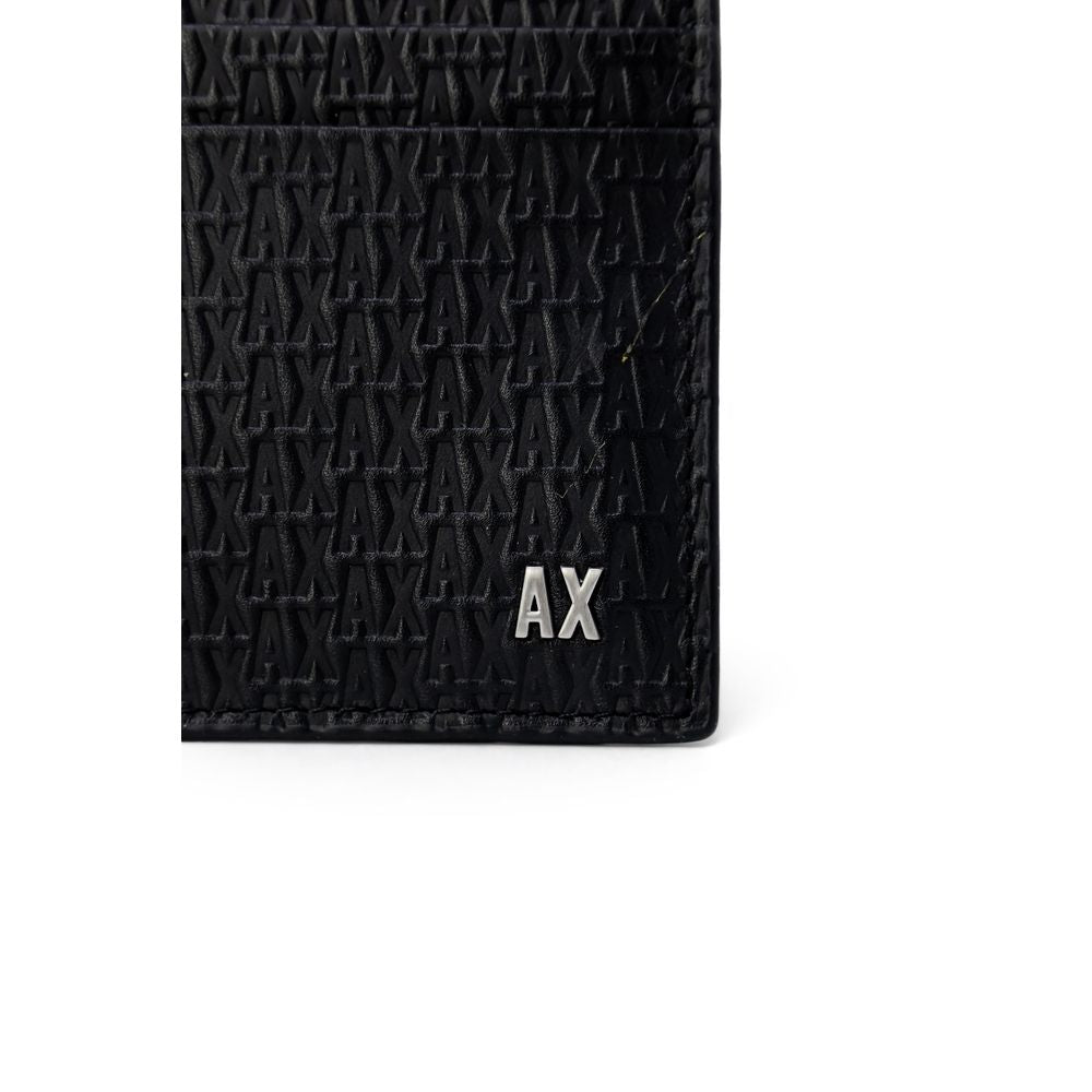 Armani Exchange Zwarte Lederen Portemonnee