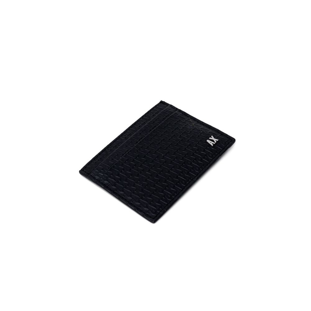 Armani Exchange Zwarte Lederen Portemonnee