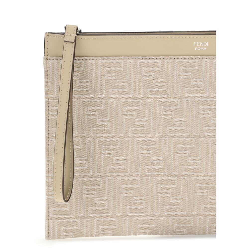 Pochette en jean Fendi