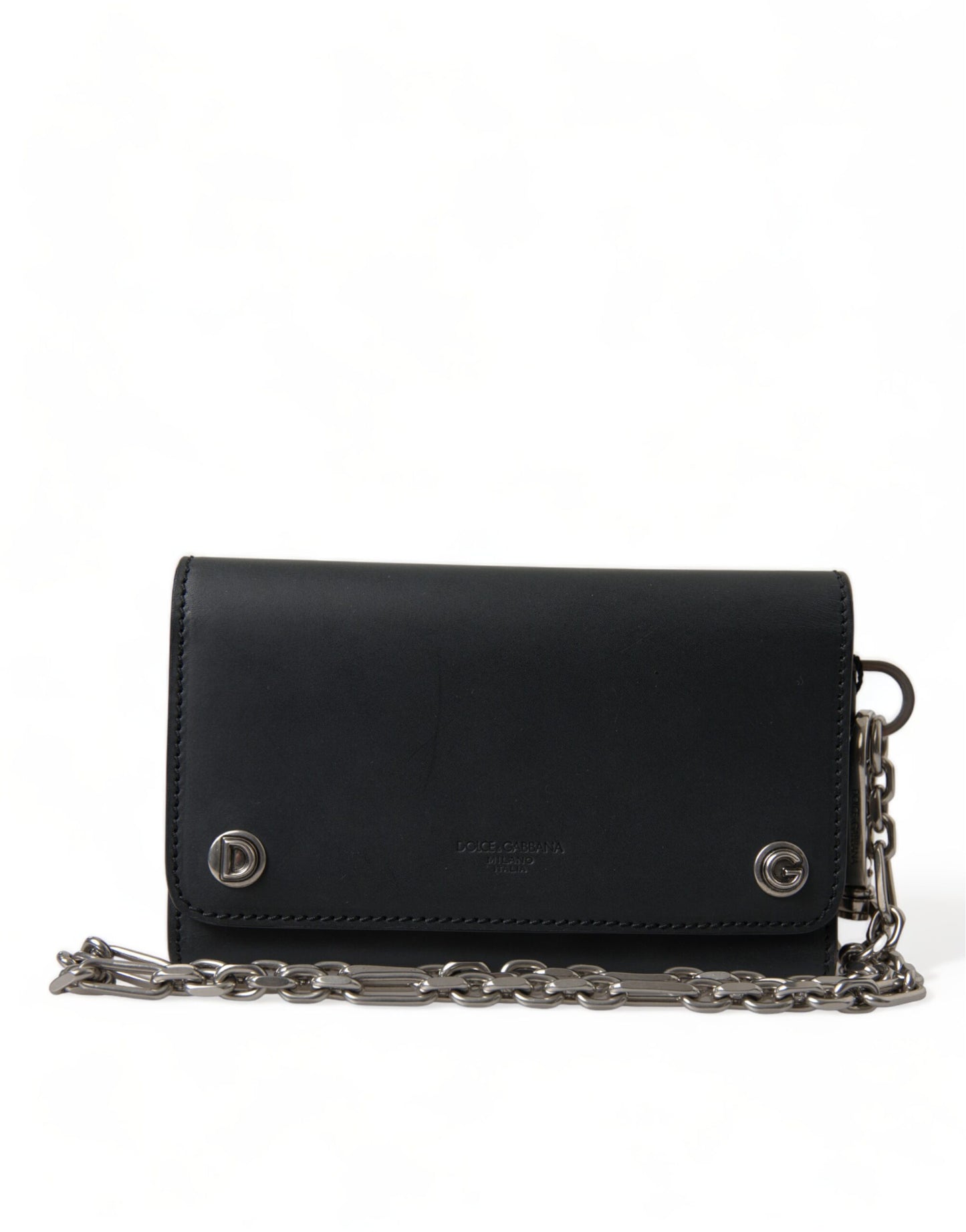 Dolce & Gabbana Mini Portemonnee met Logo, Zwart Leder, Borse Bag