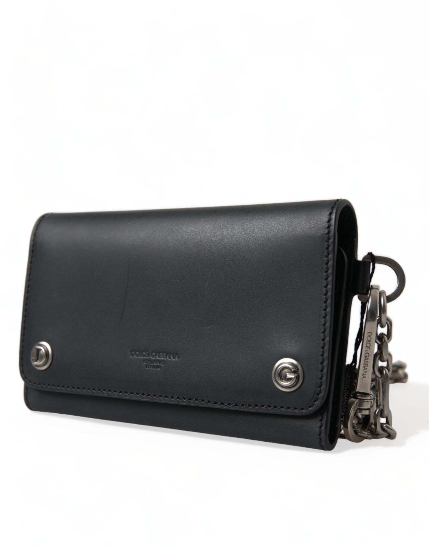 Dolce & Gabbana Mini Portemonnee met Logo, Zwart Leder, Borse Bag