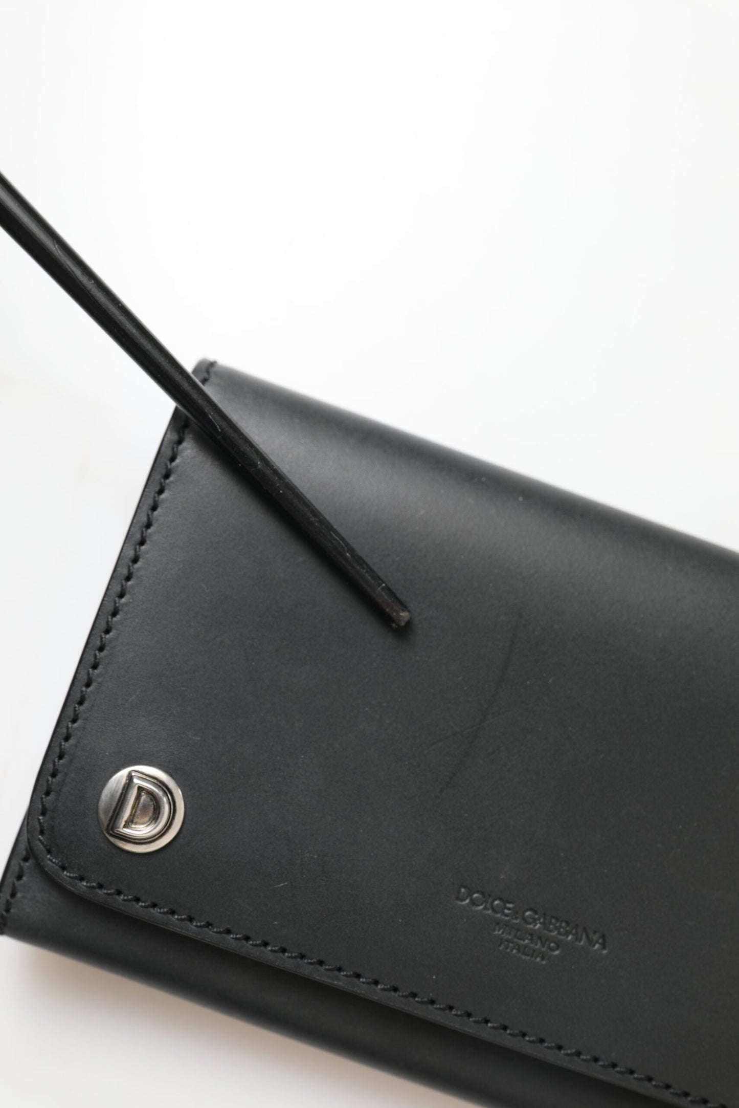 Dolce & Gabbana Mini Portemonnee met Logo, Zwart Leder, Borse Bag