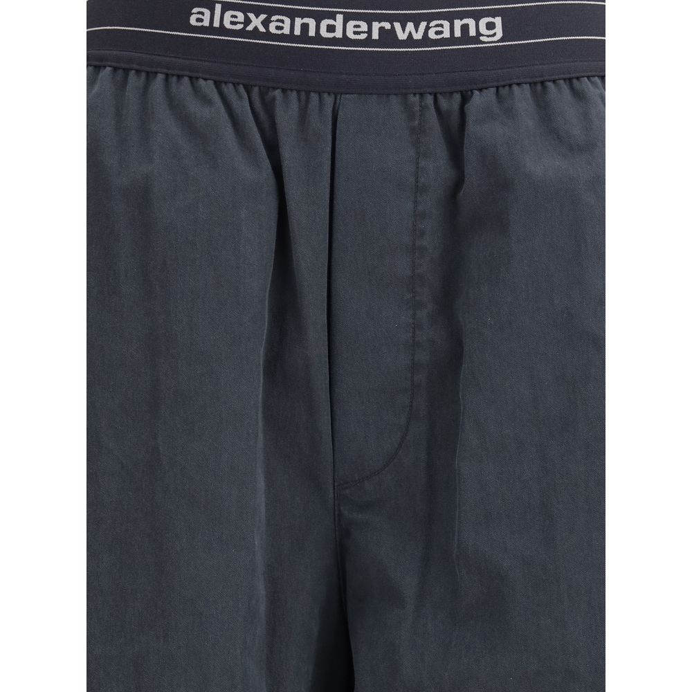 Pantalon Alexander Wang avec taille élastique et logo jacquard contrastant.