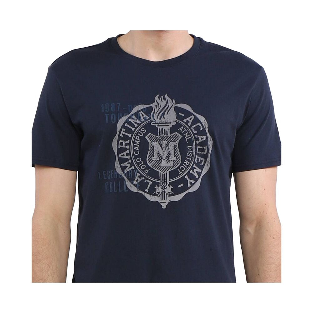 La Martina Blauw Katoenen T-shirt