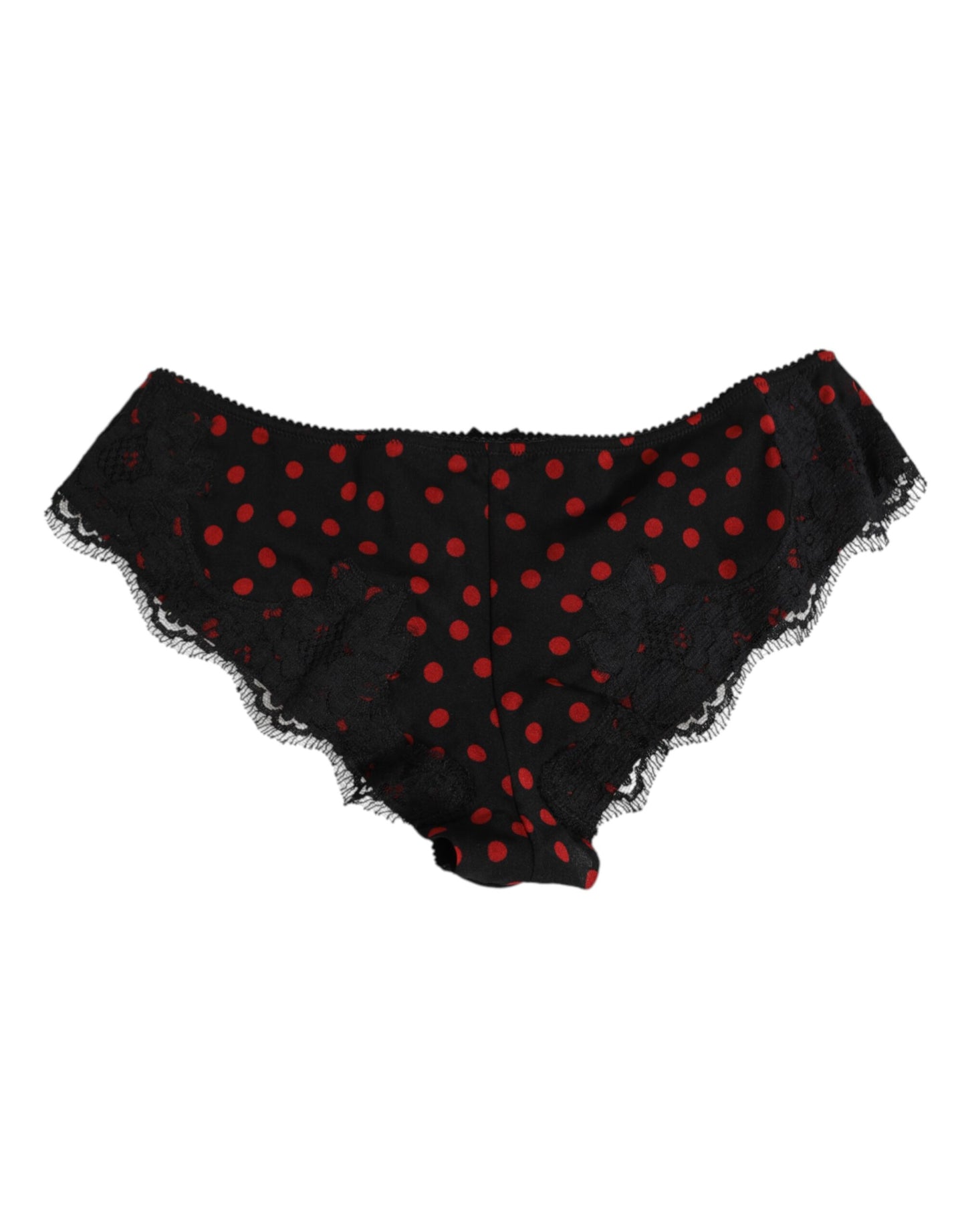 Culotte en soie noire à pois de Dolce & Gabbana, taille basse.