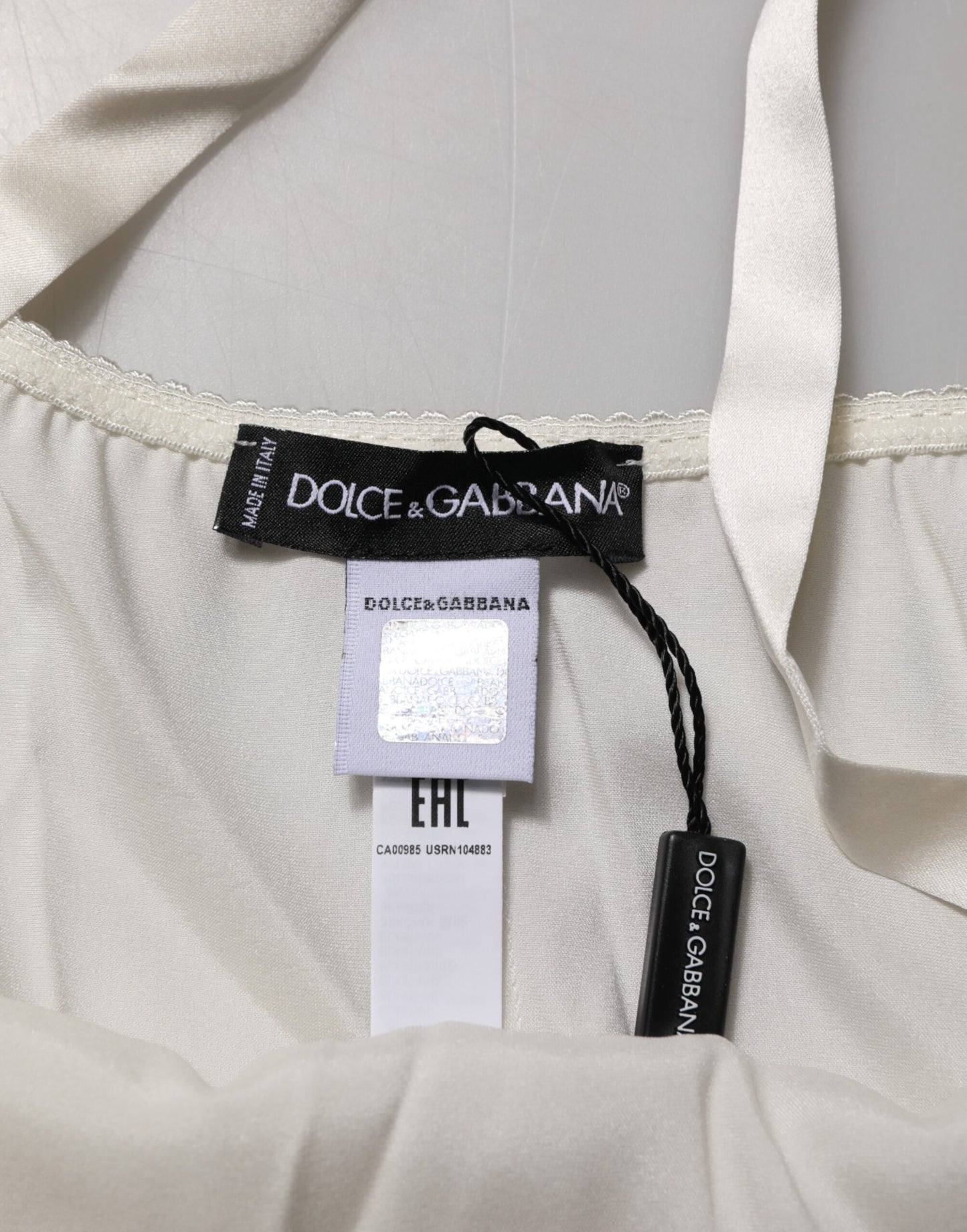 Dolce & Gabbana Ondergoed Topje met Tankmodel in Off White Kleur met Bloemenkant