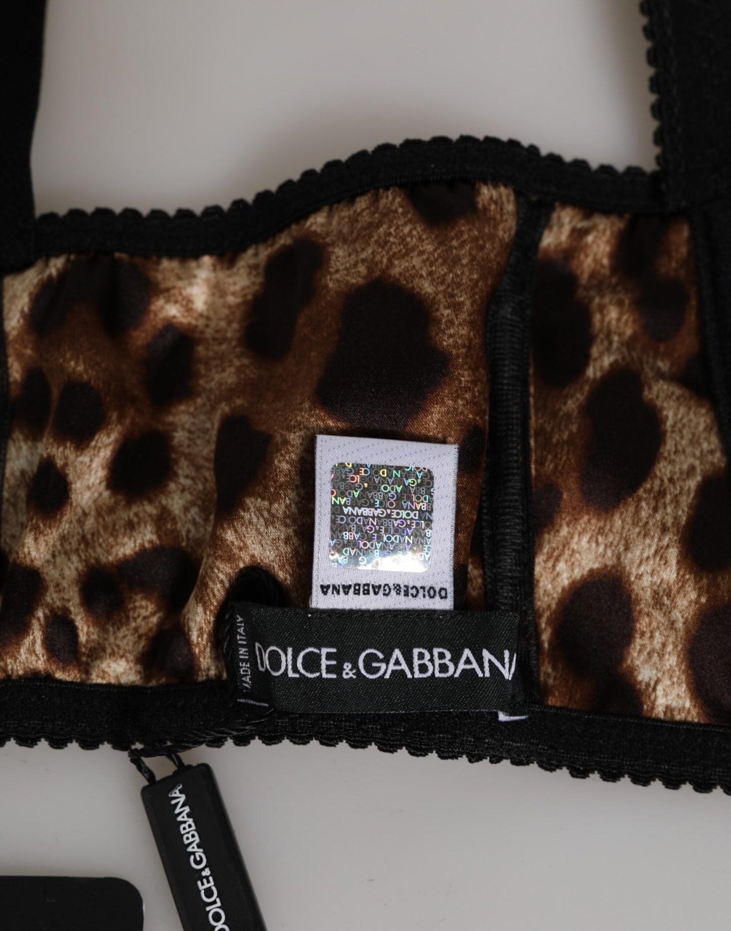 Dolce & Gabbana Brown Leopard Silk Balconnet Bra Underwear