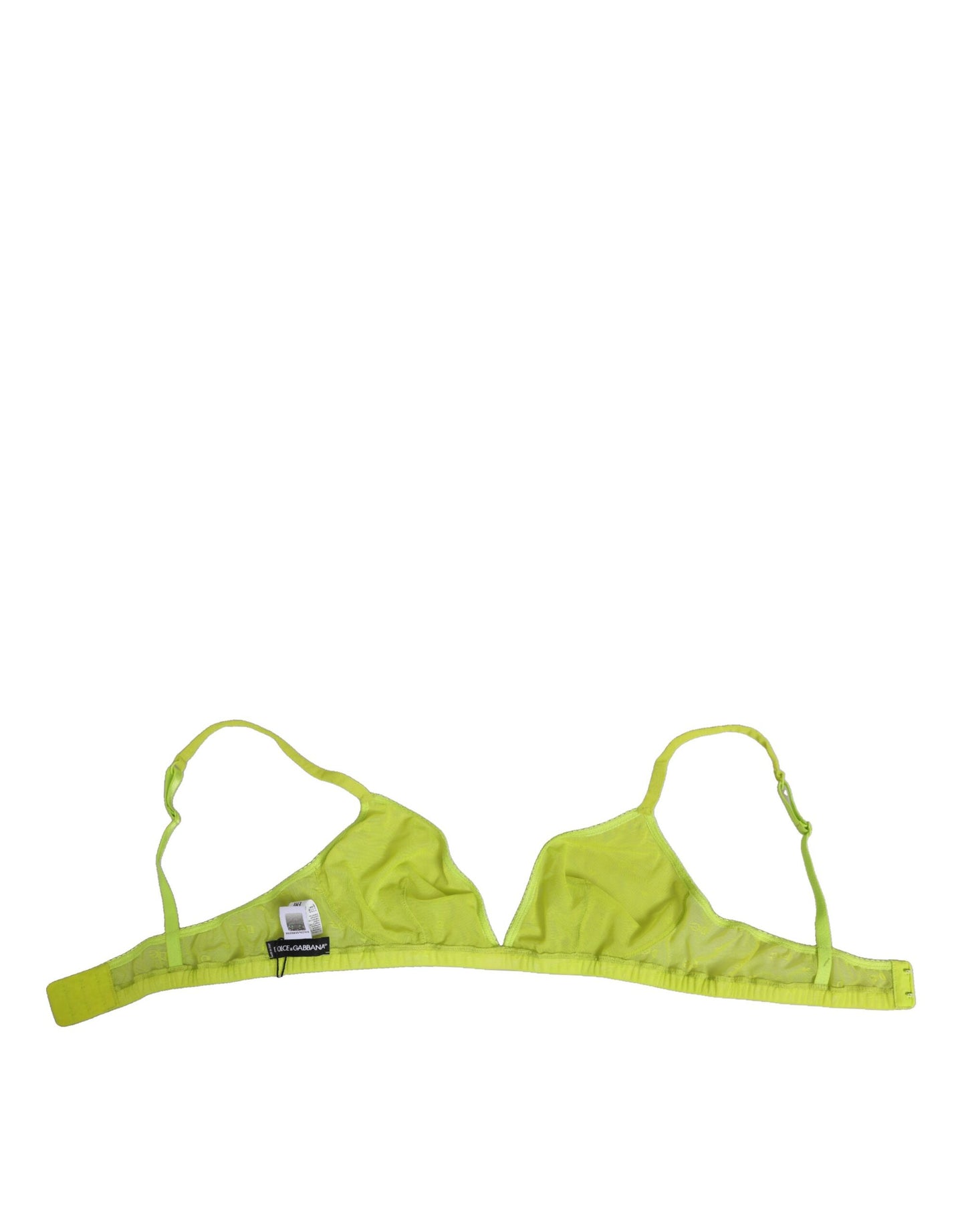 Soutien-gorge en nylon à bonnets souples, jaune et vert, Dolce & Gabbana.
