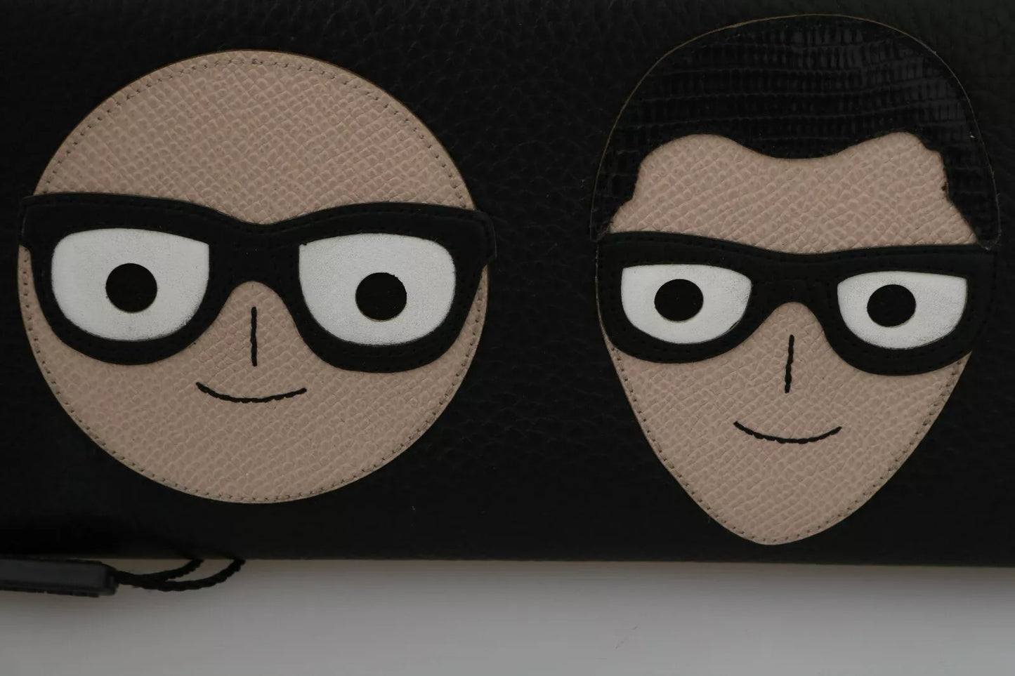 Portefeuille continental zippé en cuir noir Dolce & Gabbana pour homme #DGFAMILY